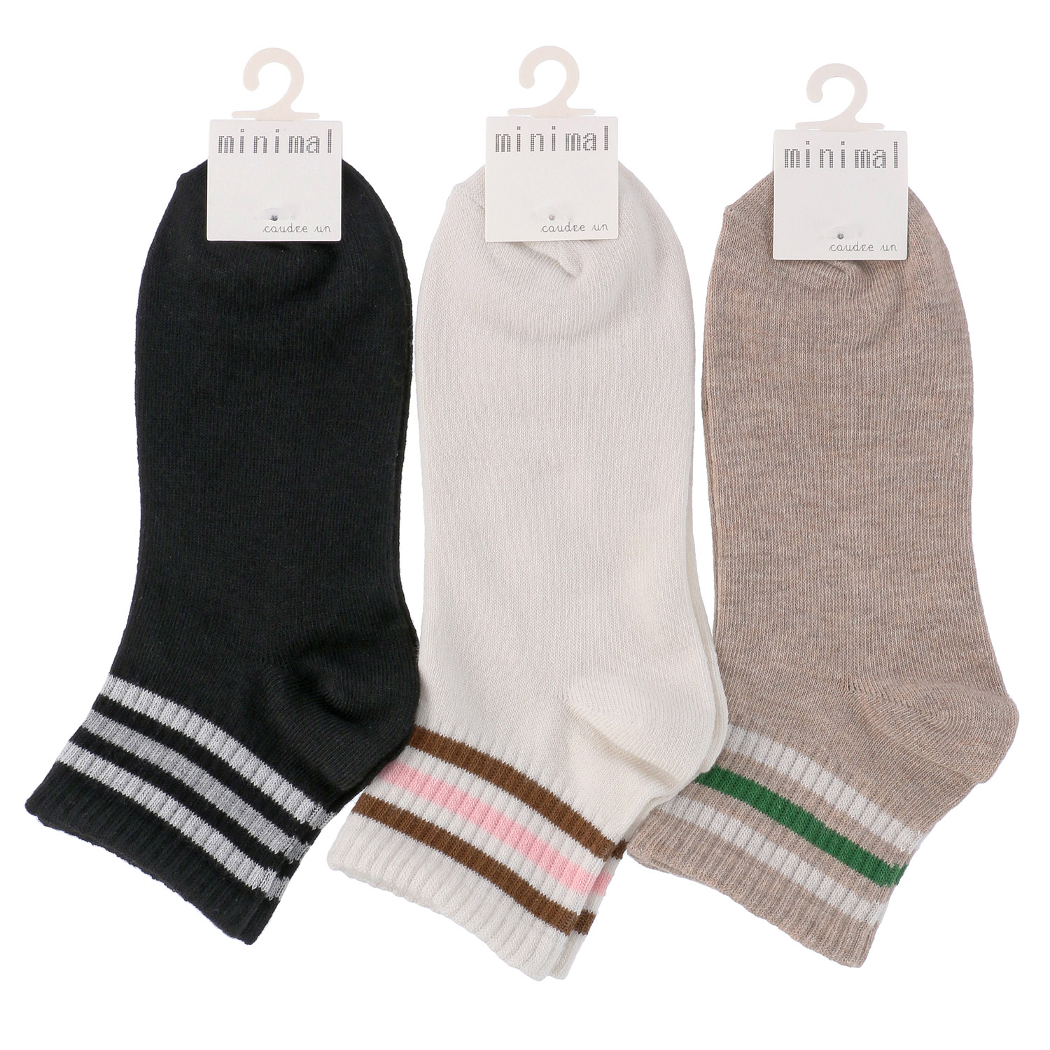 minimal アンクルソックス 足首ライン柄【在庫限り】