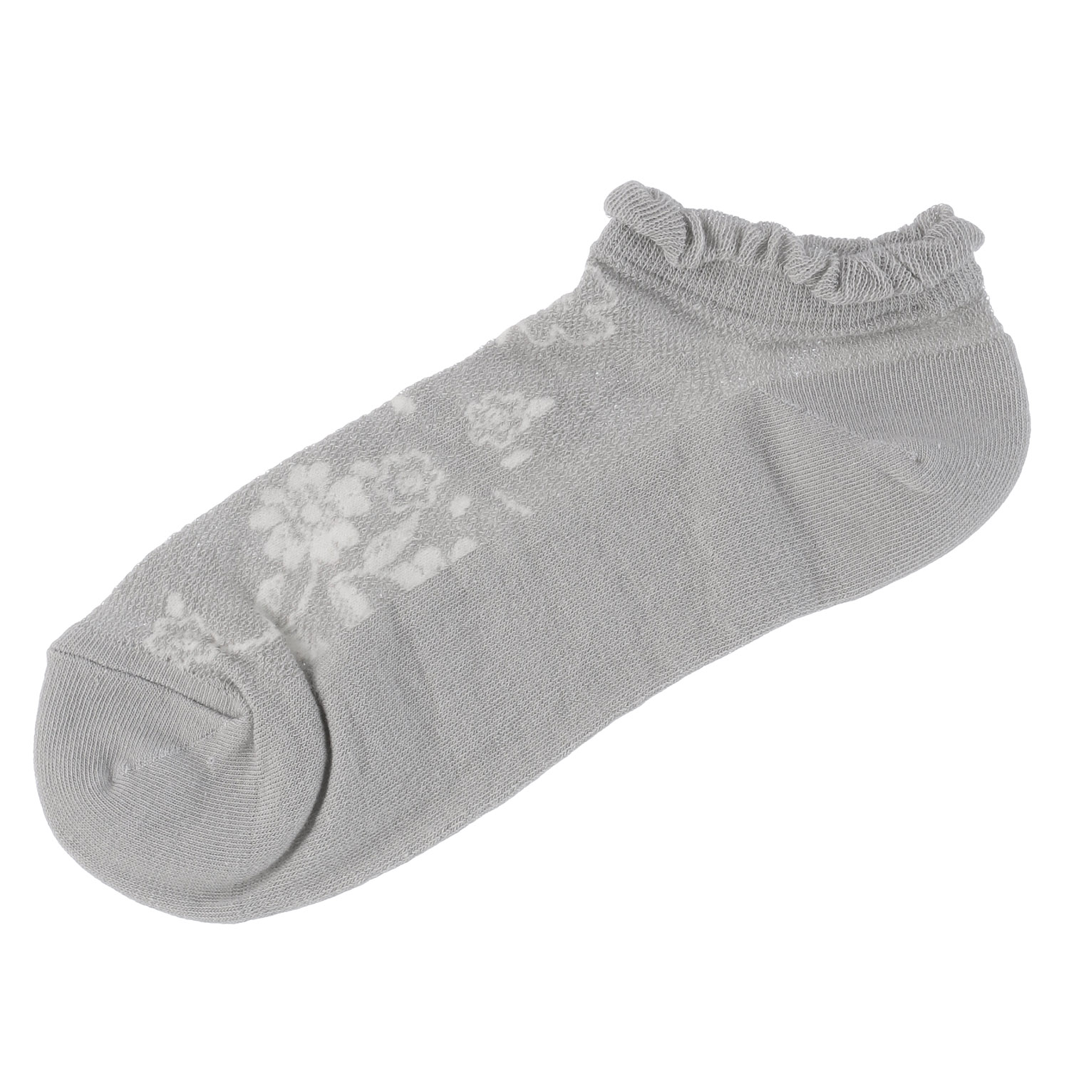 あなたに優しい スニーカー丈 表綿100％ ゆったり メッシュ花レース【在庫限り】 - 画像2