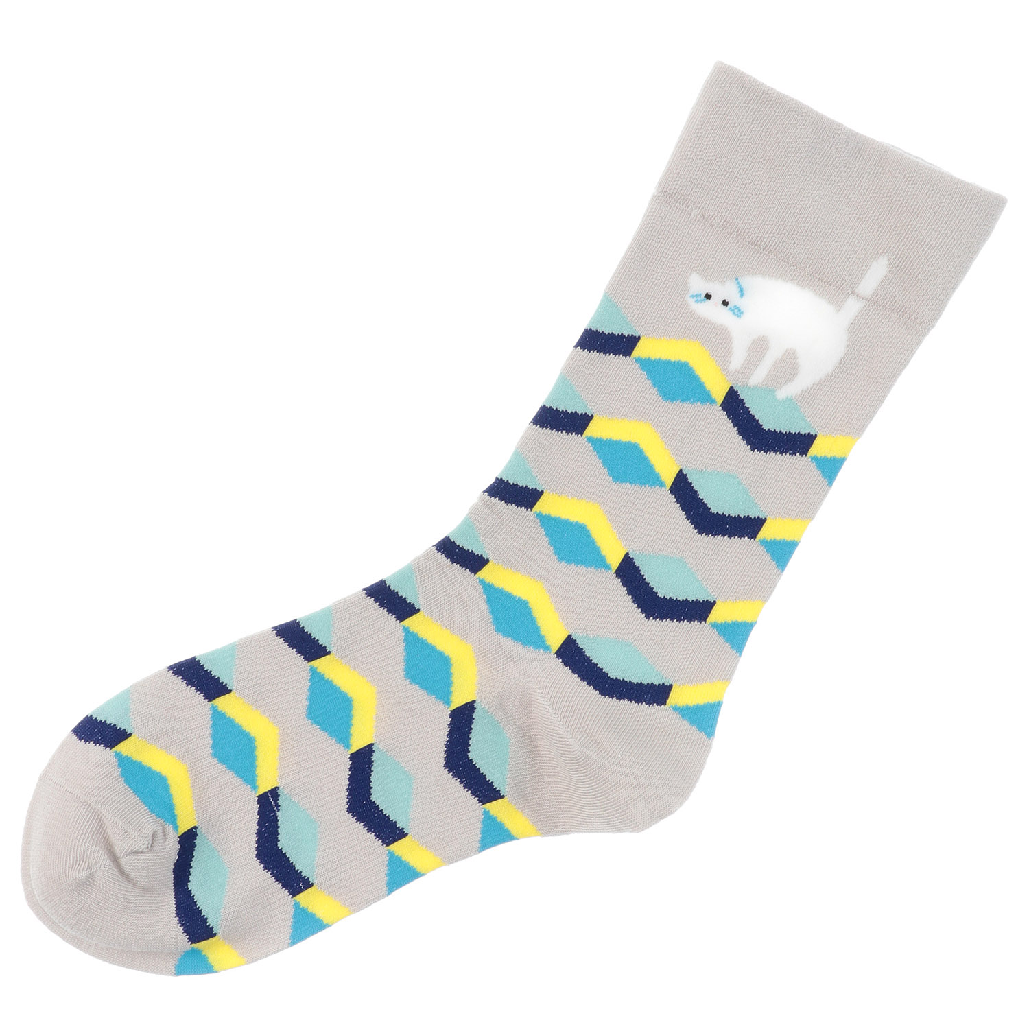 SOYLE ネコと幾何学柄 靴下