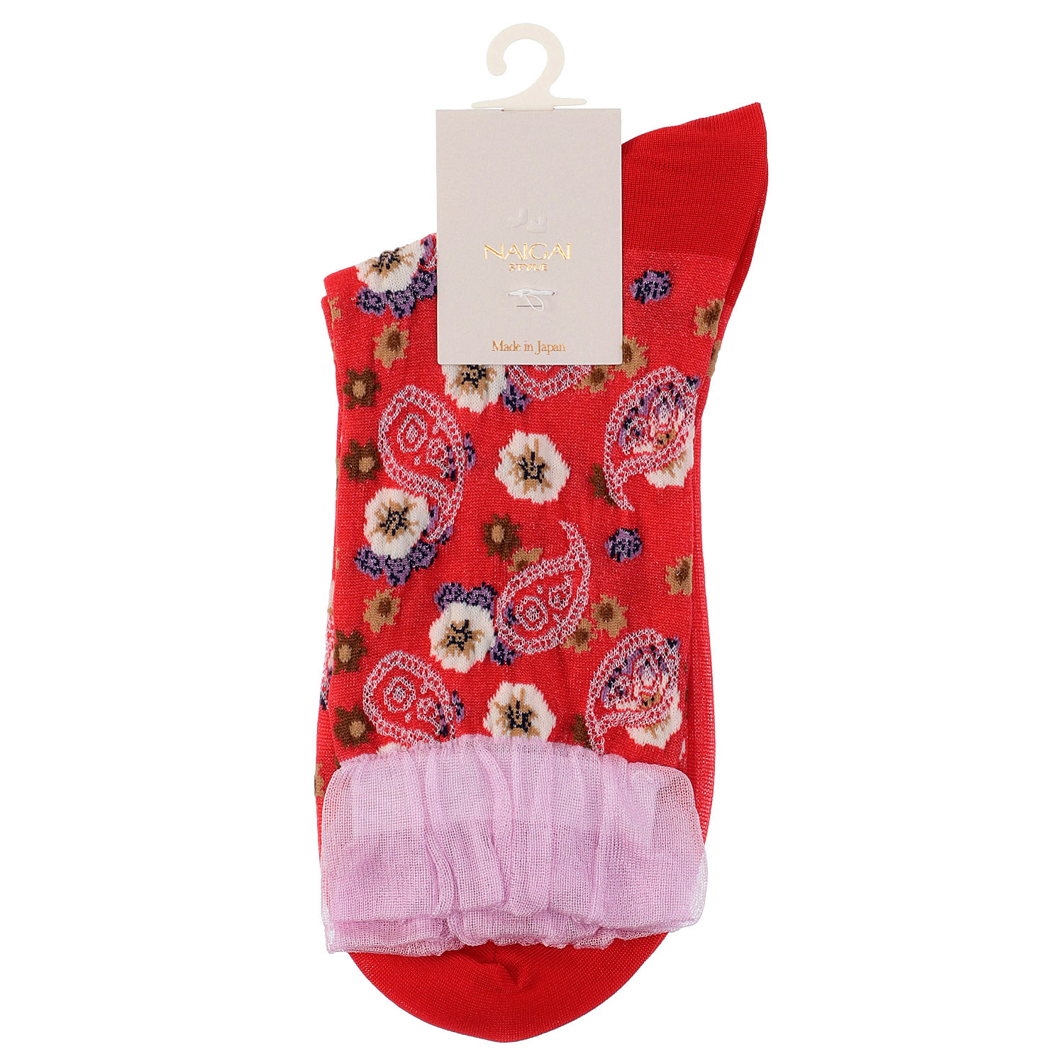 NAIGAI STYLE ペイズリーフラワーフロート クルー丈 - 画像4