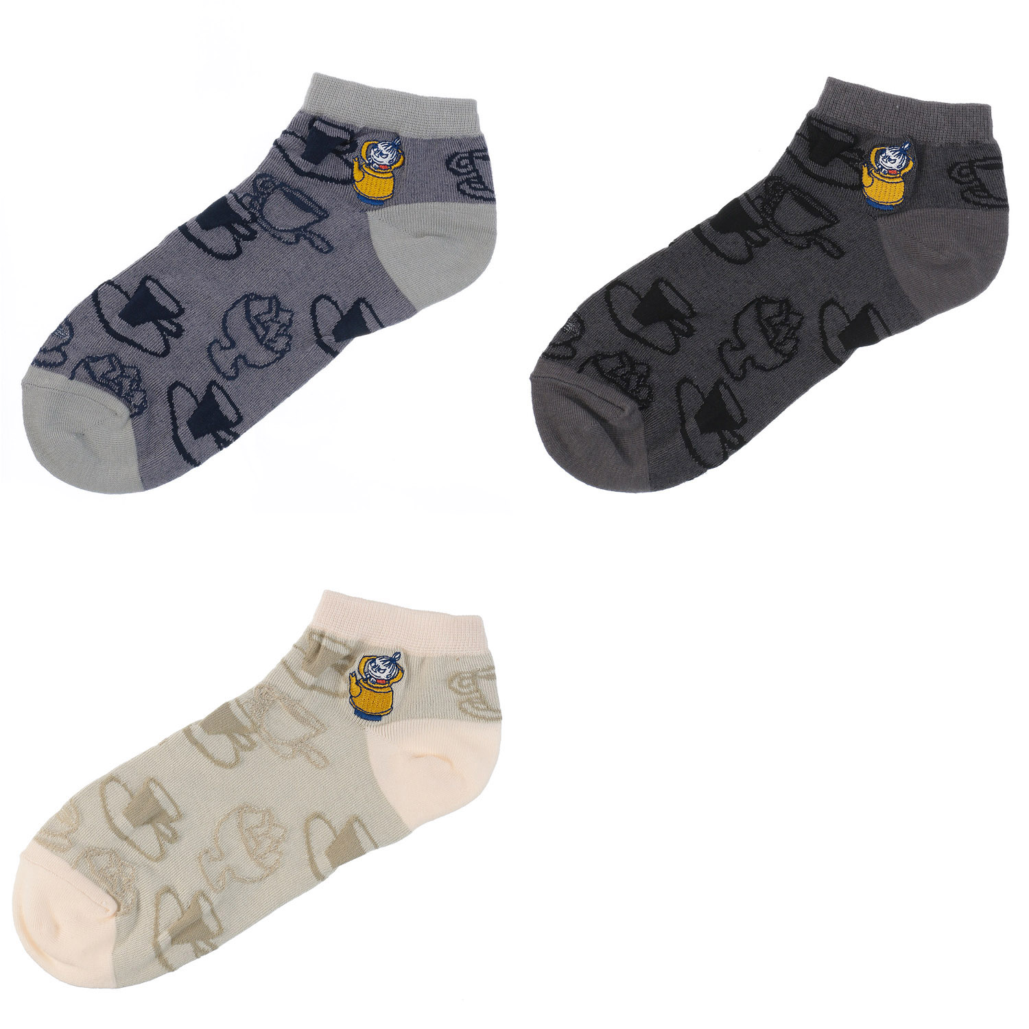 MOOMIN スニーカー丈ソックス カップ柄ミイ刺繍【在庫限り】 - 画像1