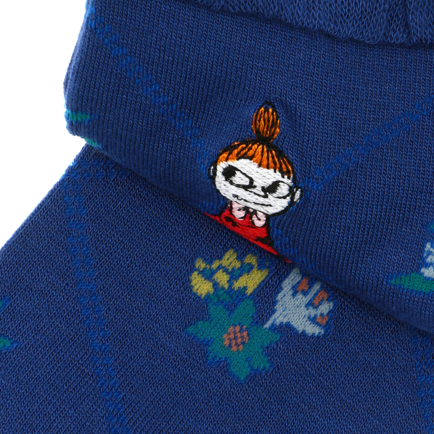 日本製 MOOMINロークルーソックス シルク入りダイヤ小花 ミイ刺繍【在庫限り】 - 画像5