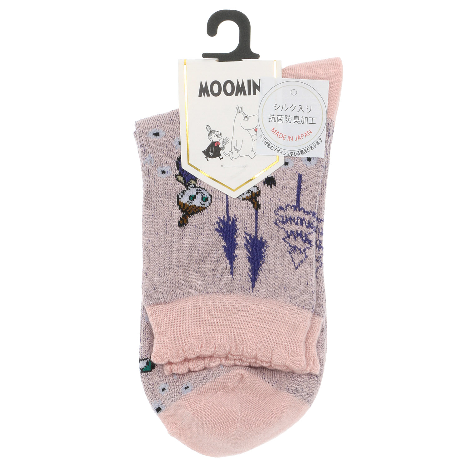 日本製 MOOMINロークルーソックス シルク入り ピクニック柄 - 画像2
