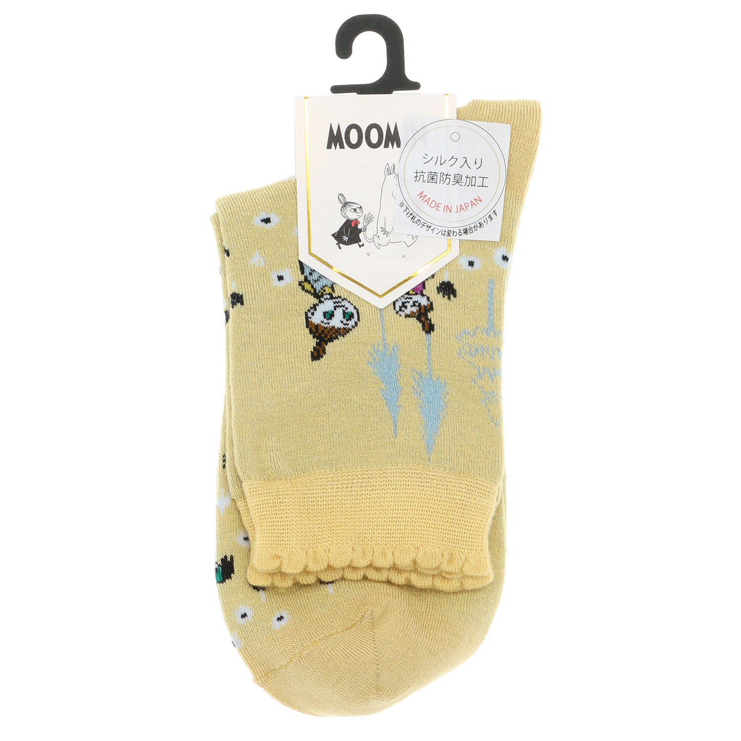 日本製 MOOMINロークルーソックス シルク入り ピクニック柄 - 画像5