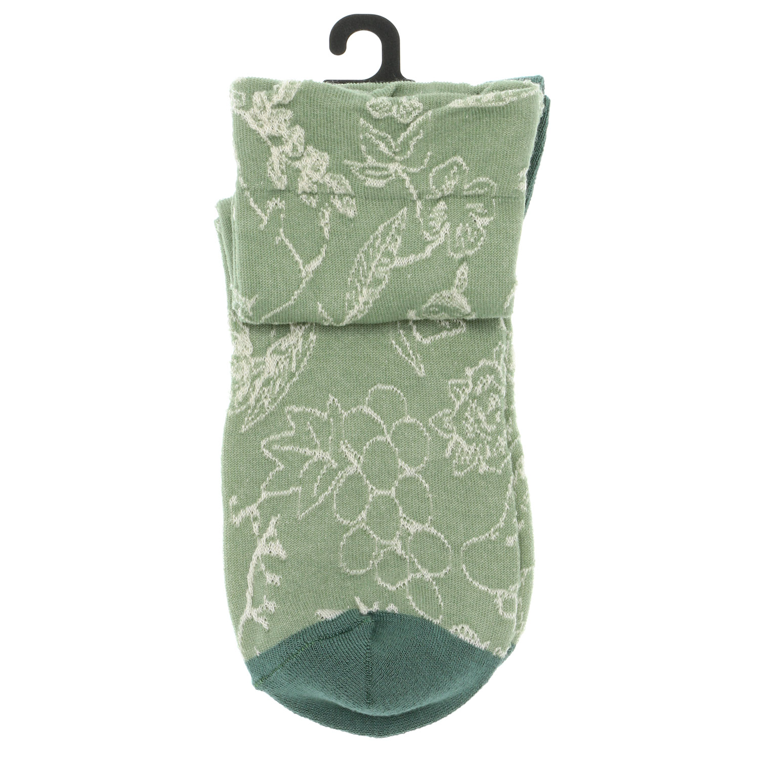 日本製 MOOMINロークルーソックス シルク入り 逆スパフルーツガーデン柄 - 画像6