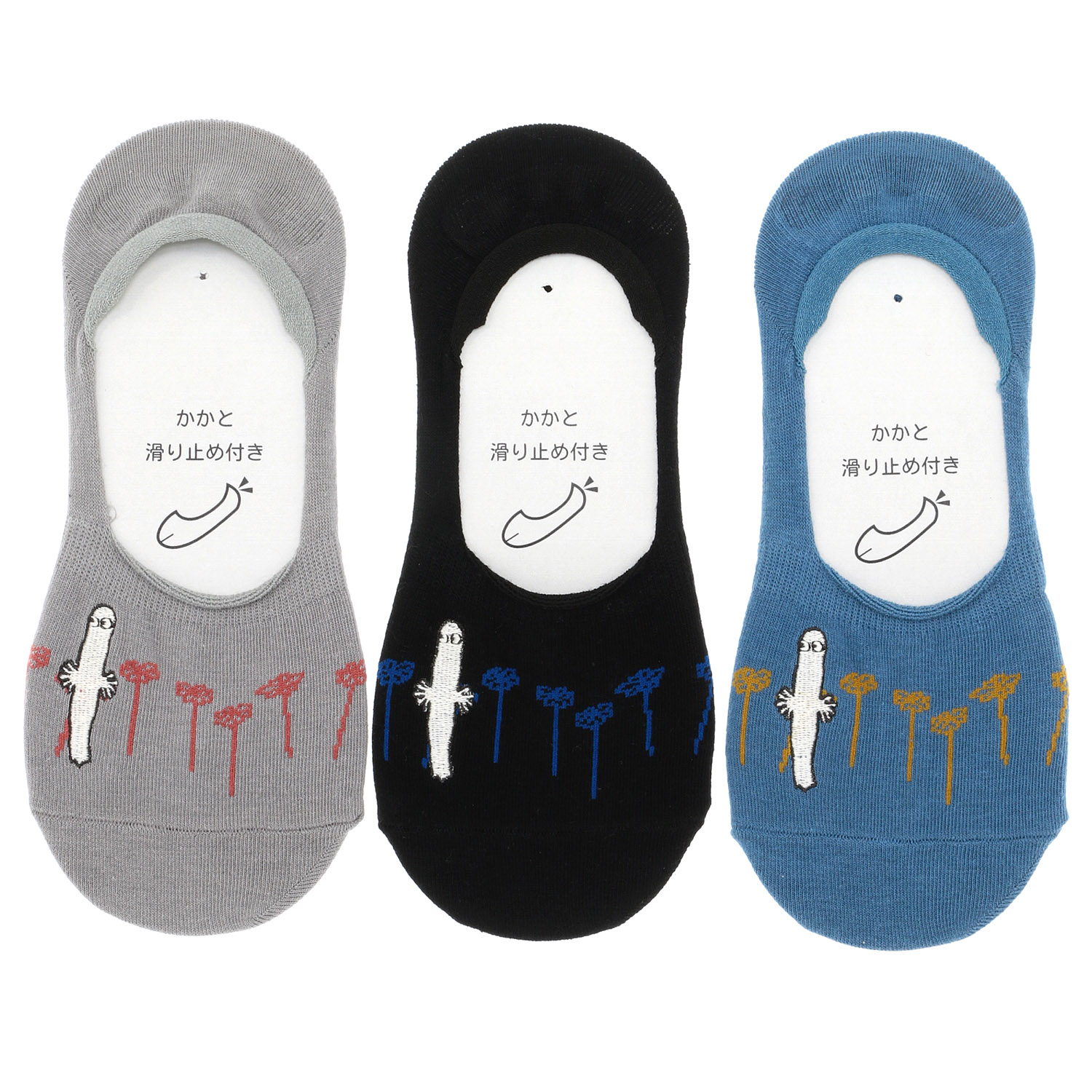 MOOMIN カバーソックス ニョロニョロ刺繍【在庫限り】