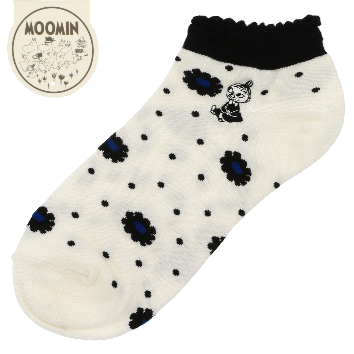 MOOMIN スニーカー丈ソックス 花ドットミイ刺繍 - 画像2