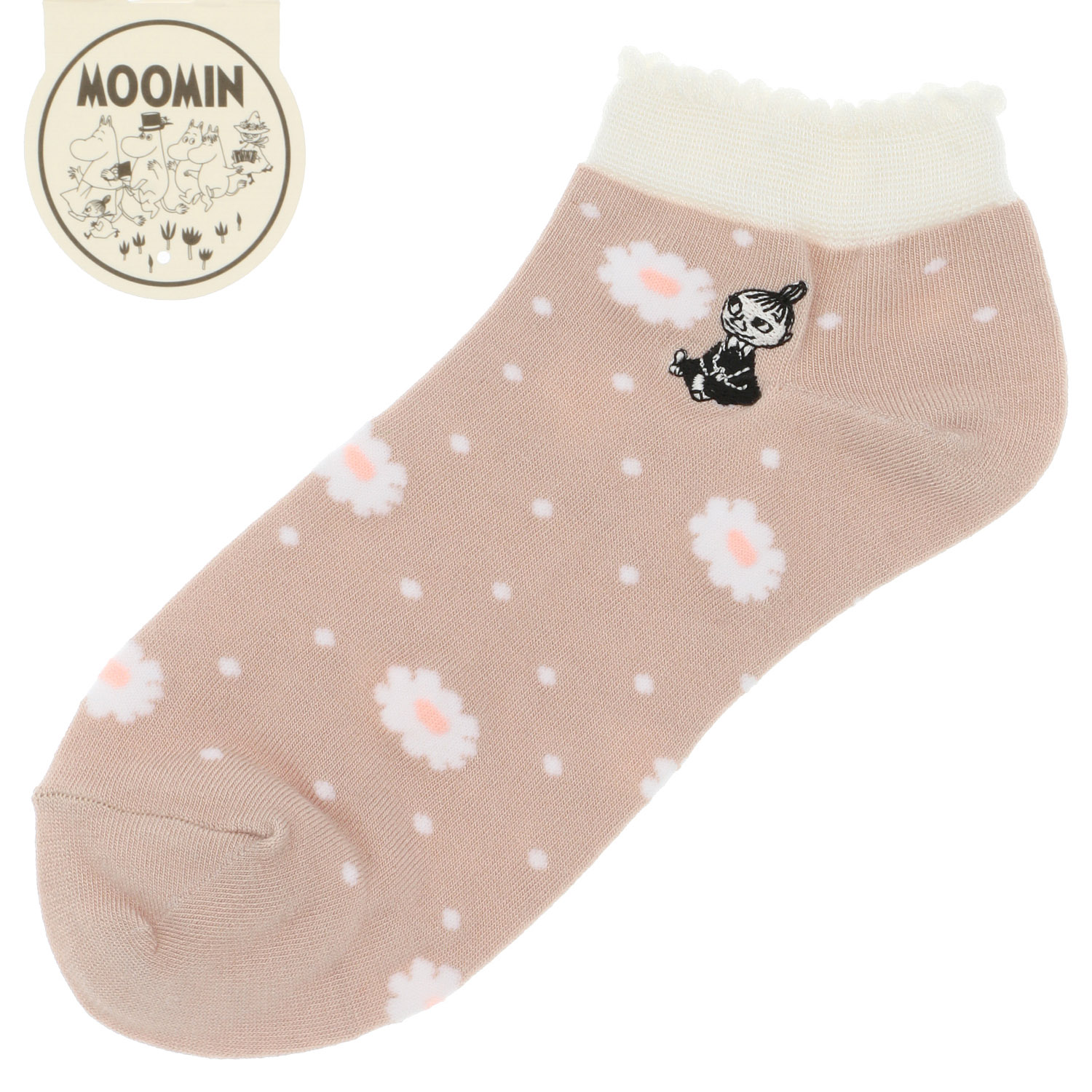 MOOMIN スニーカー丈ソックス 花ドットミイ刺繍 - 画像3