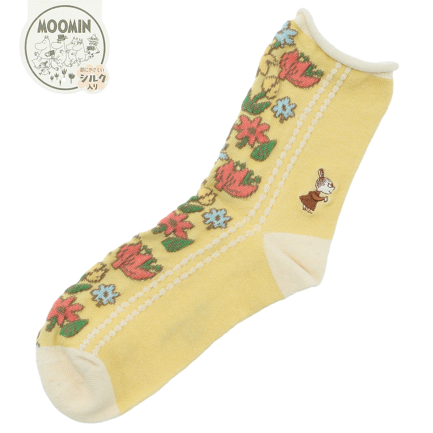 MOOMIN ロークルーソックス シルク入フロントフラワーミイ刺繍【在庫限り】 - 画像7