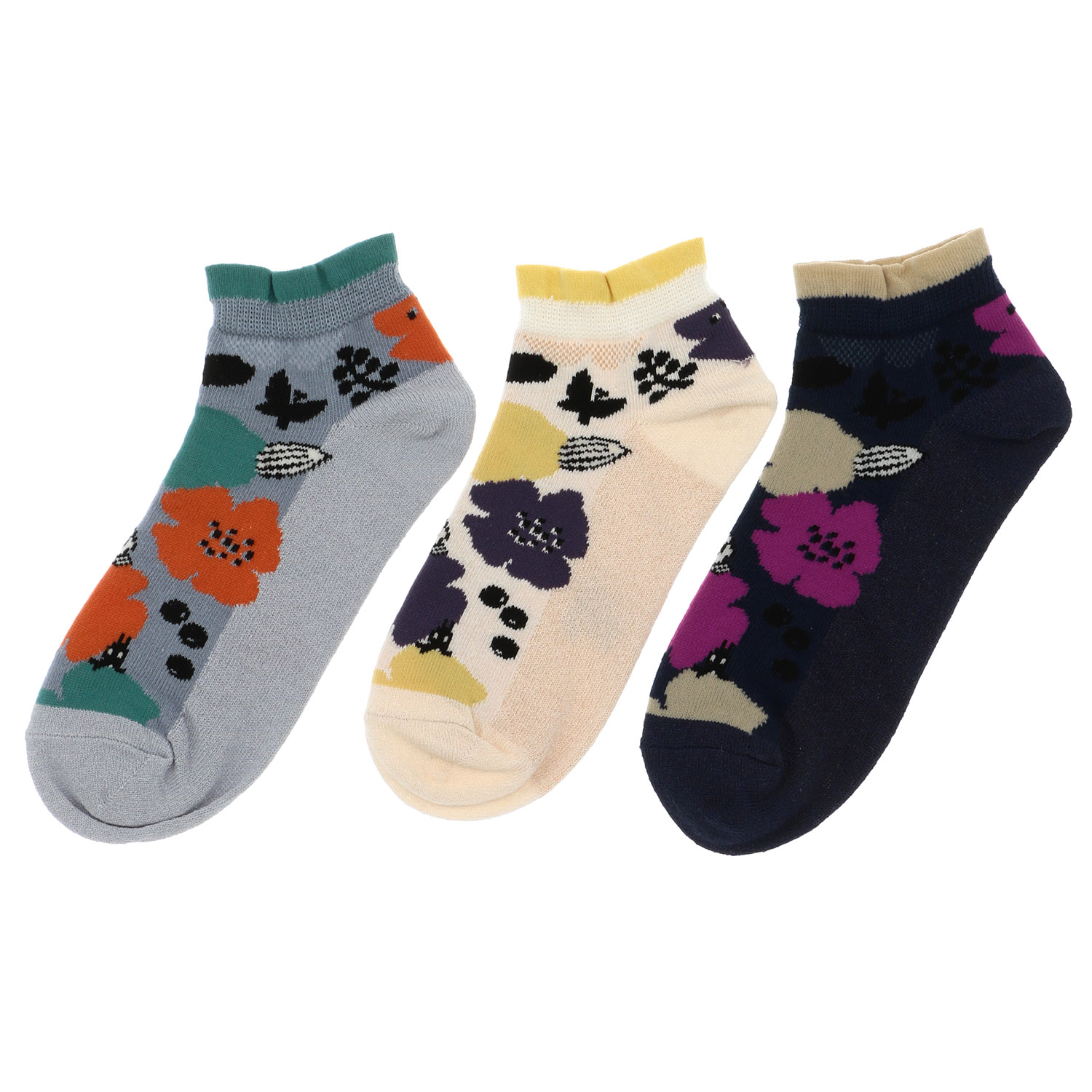 MOOMIN スニーカー丈ソックス 大花ミイ刺繍