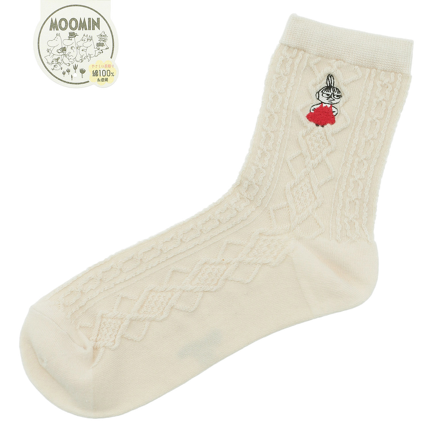 MOOMIN ロークルーソックス リンクス風ミイ刺繍【在庫限り】 - 画像3