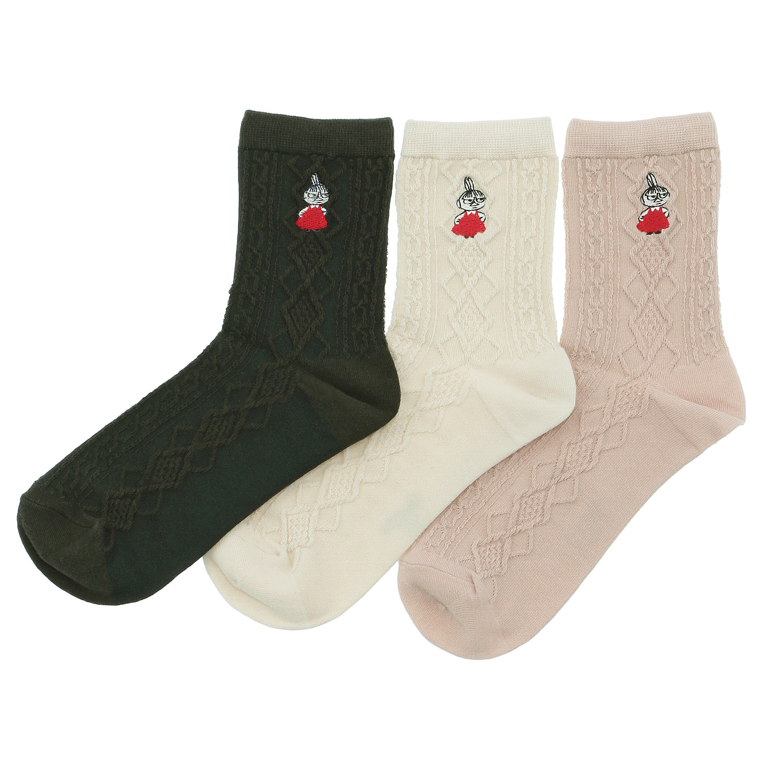 MOOMIN ロークルーソックス リンクス風ミイ刺繍【在庫限り】