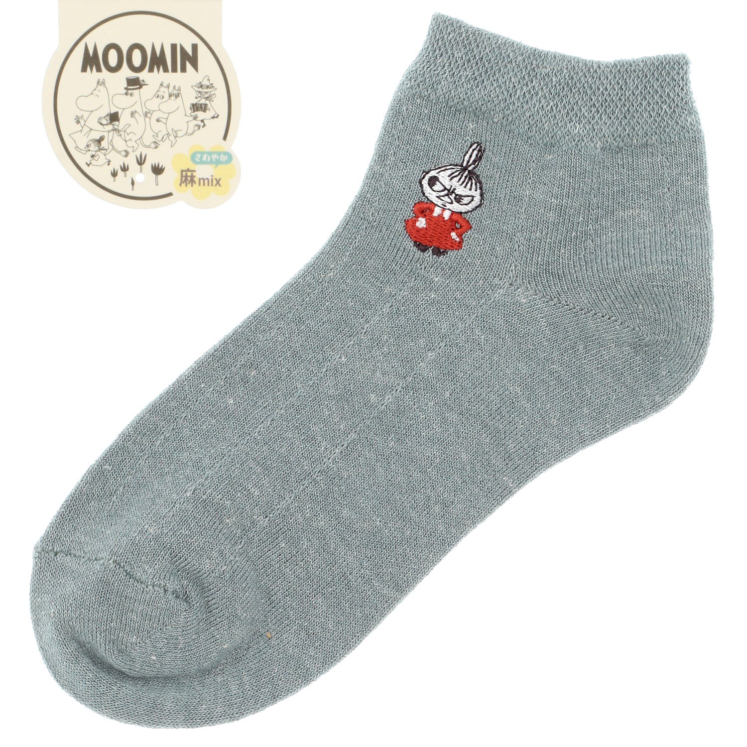 MOOMIN スニーカー丈ソックス 麻入り タックストライプ - 画像4
