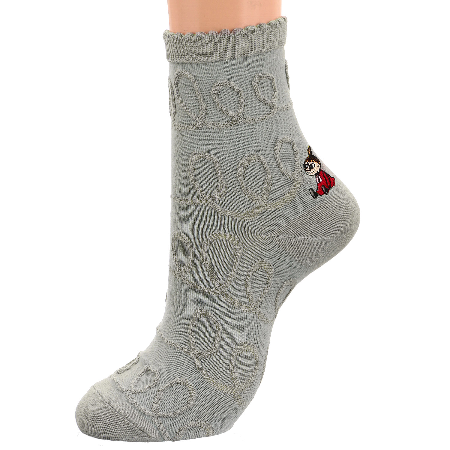 MOOMIN ロークルーソックス 逆スパ クルクルミイ刺繍 - 画像2