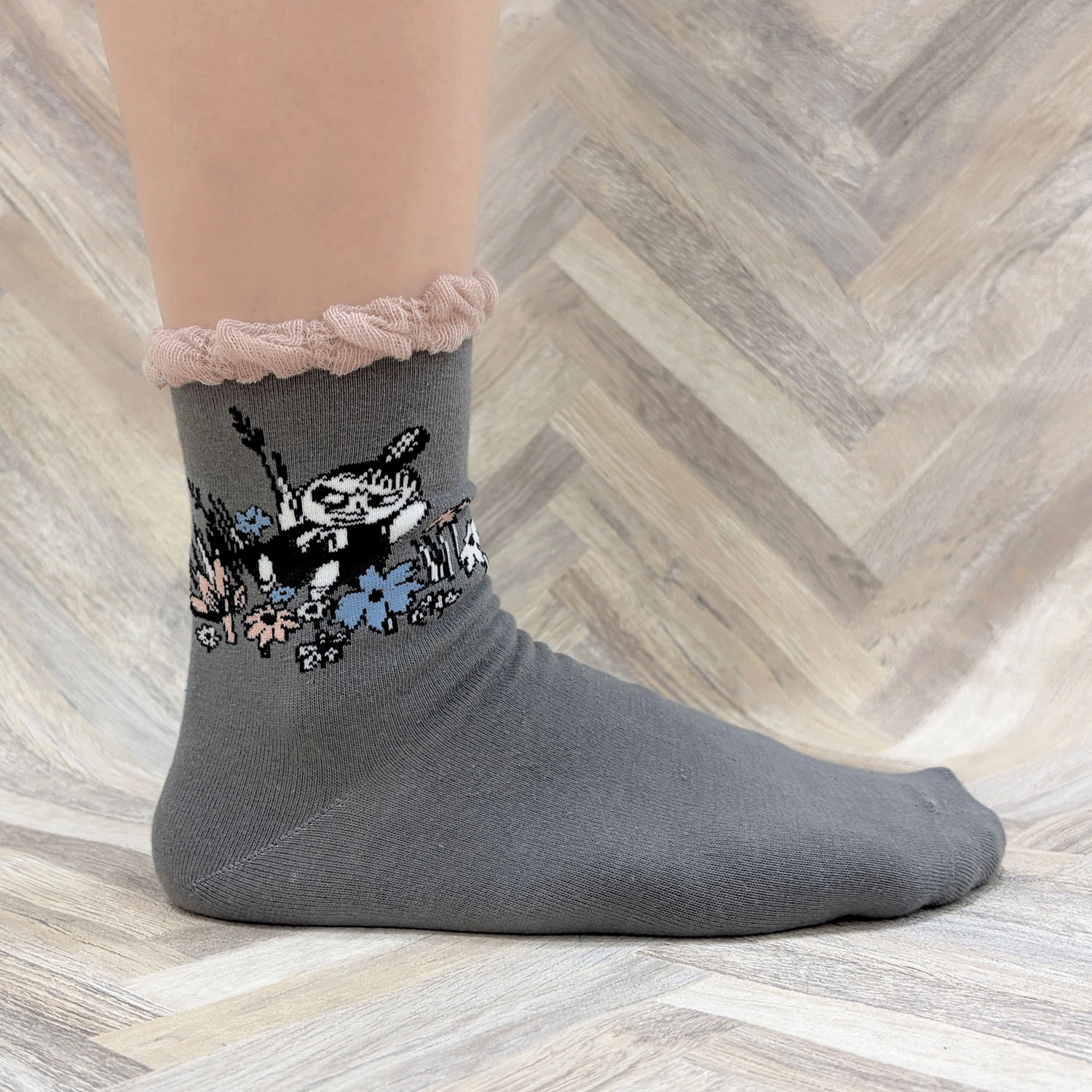 MOOMIN ロークルーソックス トップフリル寝ころびミイ【在庫限り】 - 画像3