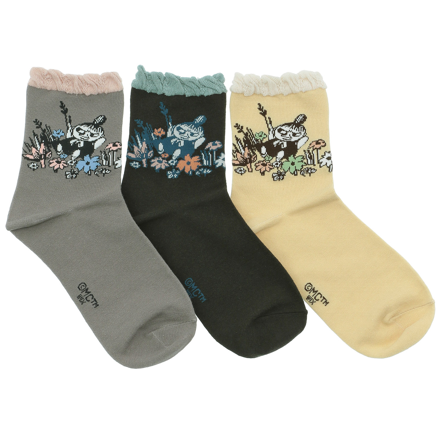 MOOMIN ロークルーソックス トップフリル寝ころびミイ【在庫限り】 - 画像1