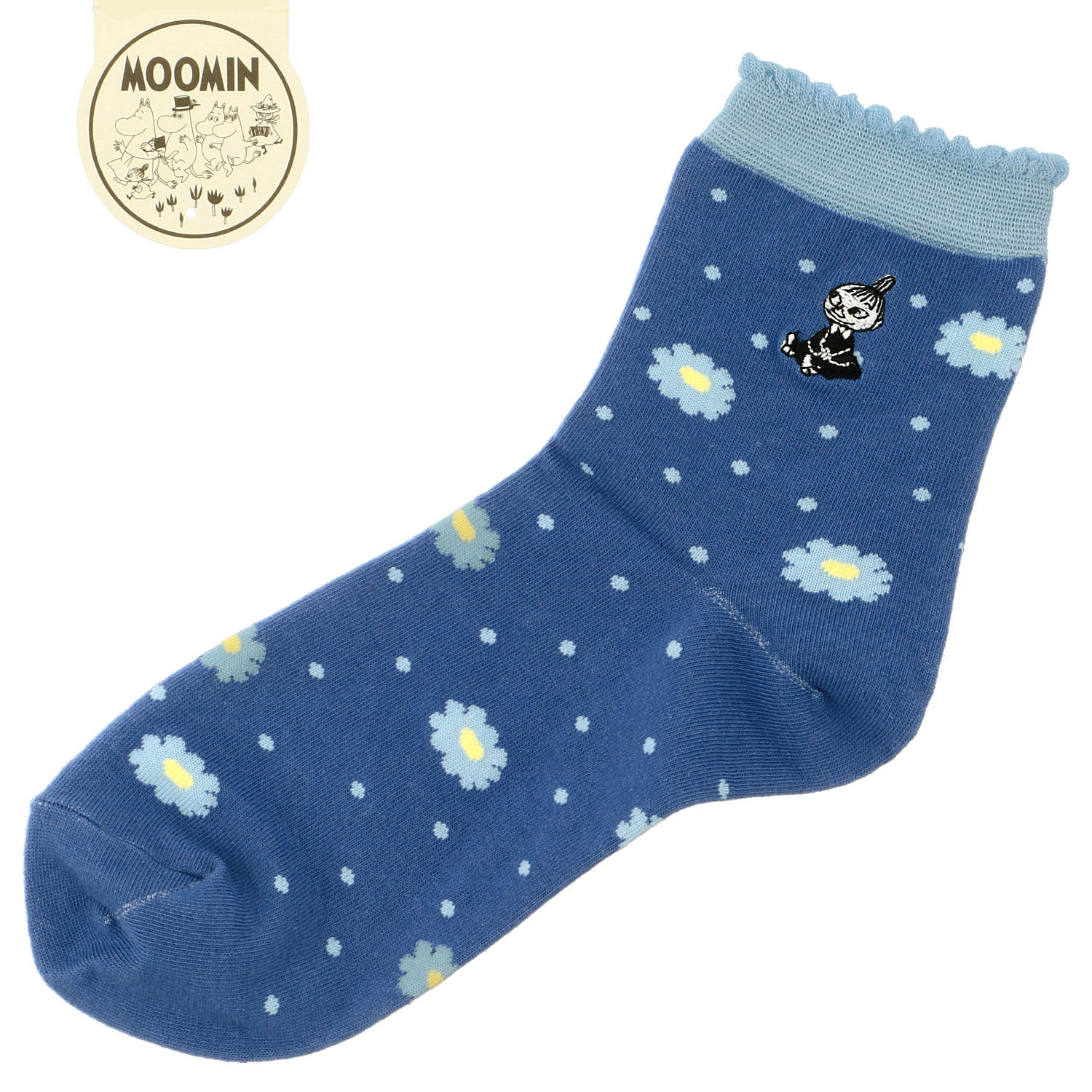 MOOMIN ロークルーソックス 花ドット＋ミイ刺繍 - 画像5