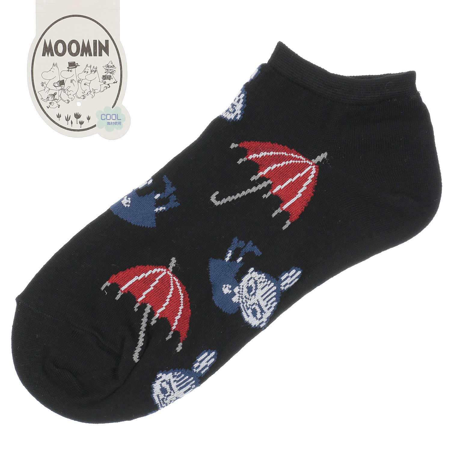 MOOMIN スニーカー丈ソックス 冷感 ミイと傘【在庫限り】 - 画像2
