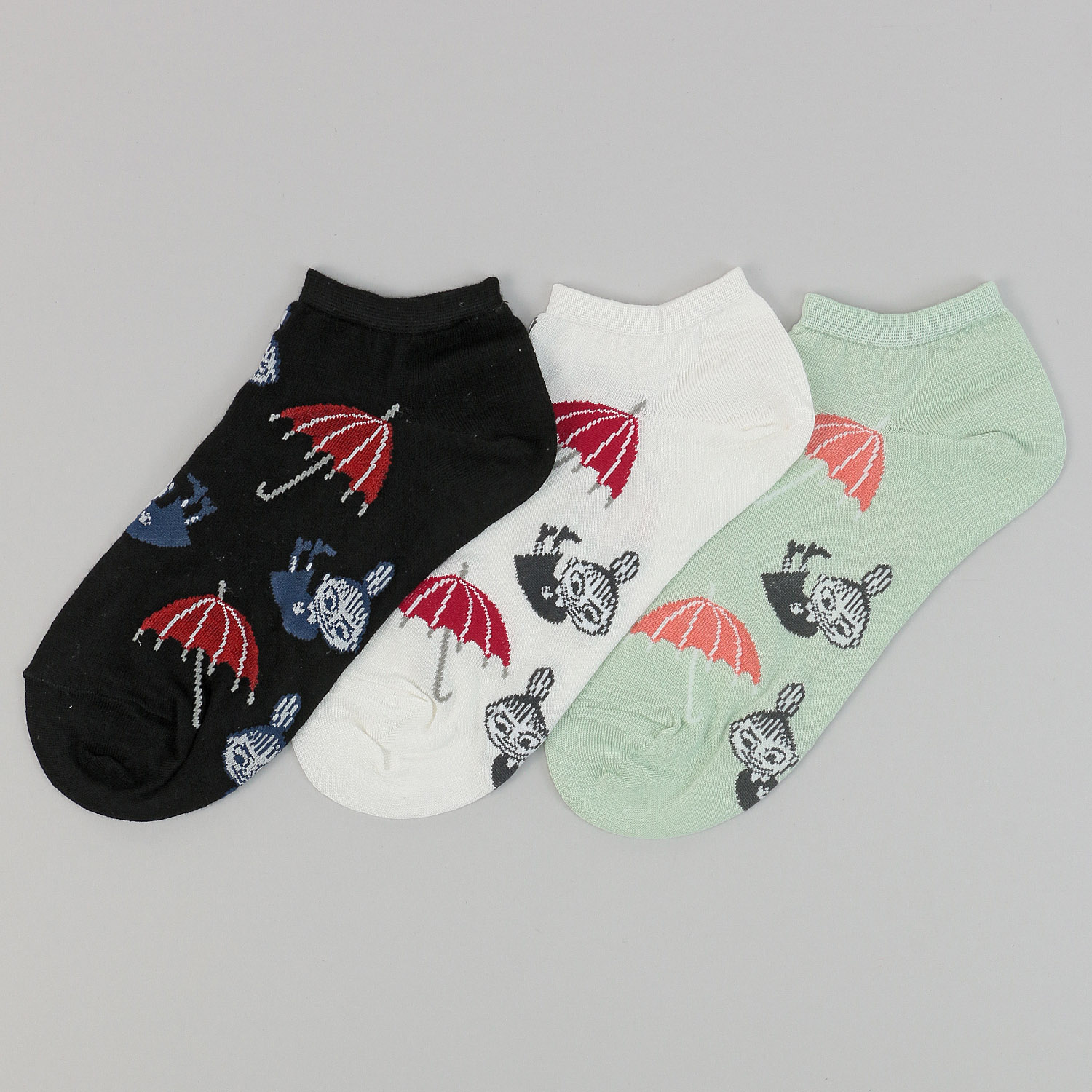 MOOMIN スニーカー丈ソックス 冷感 ミイと傘【在庫限り】 - 画像1