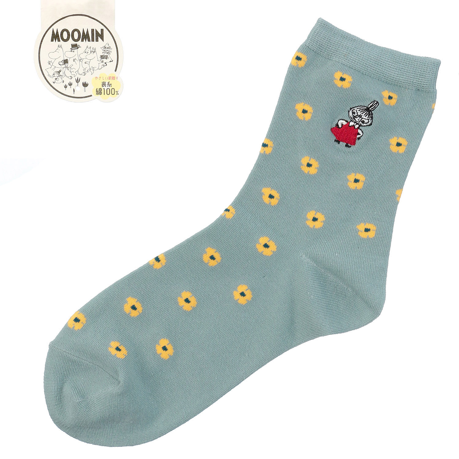 MOOMIN ロークルーソックス 小花柄ミイ刺繍【在庫限り】 - 画像4