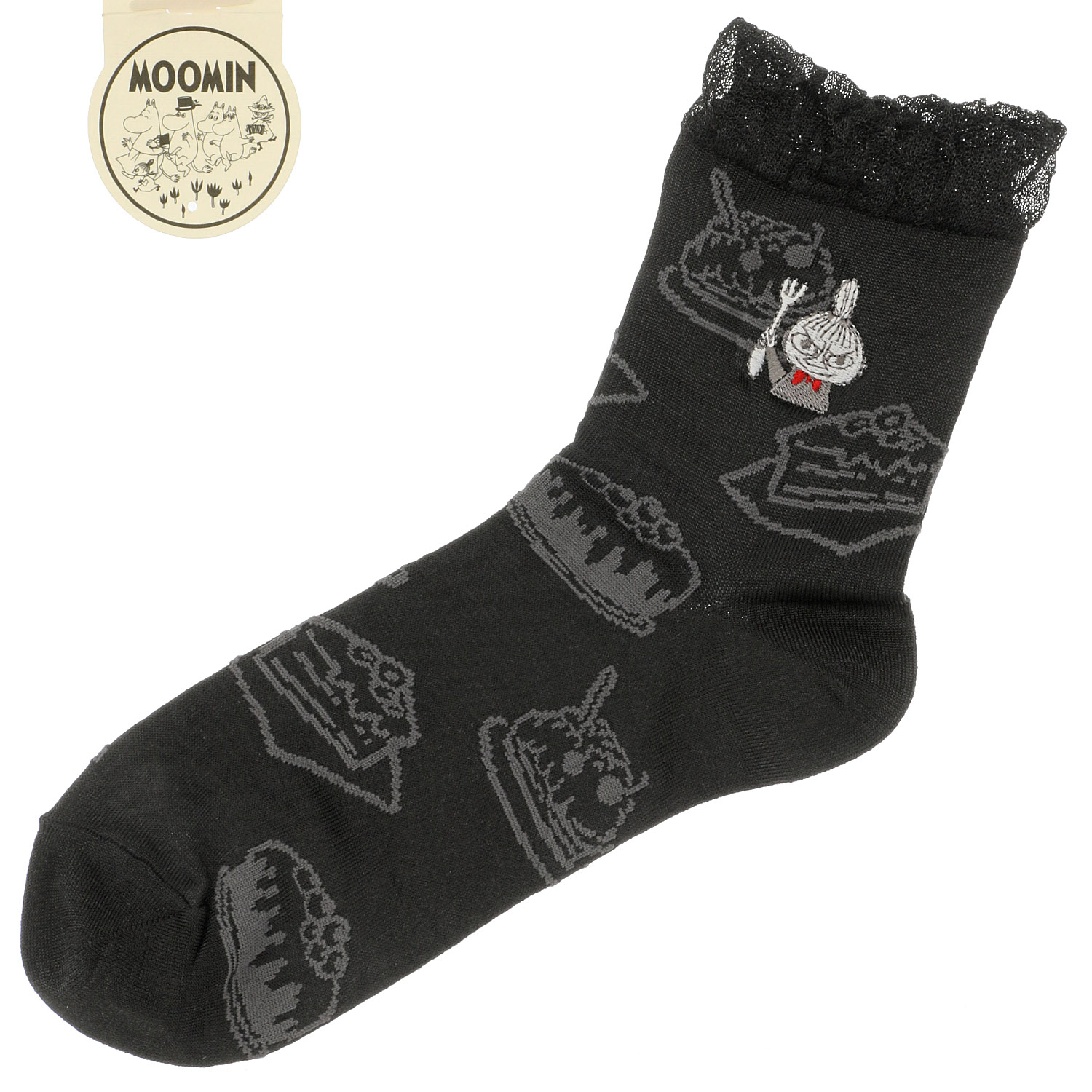 MOOMIN ロークルーソックス ケーキ柄 ミイ刺繍 - 画像2