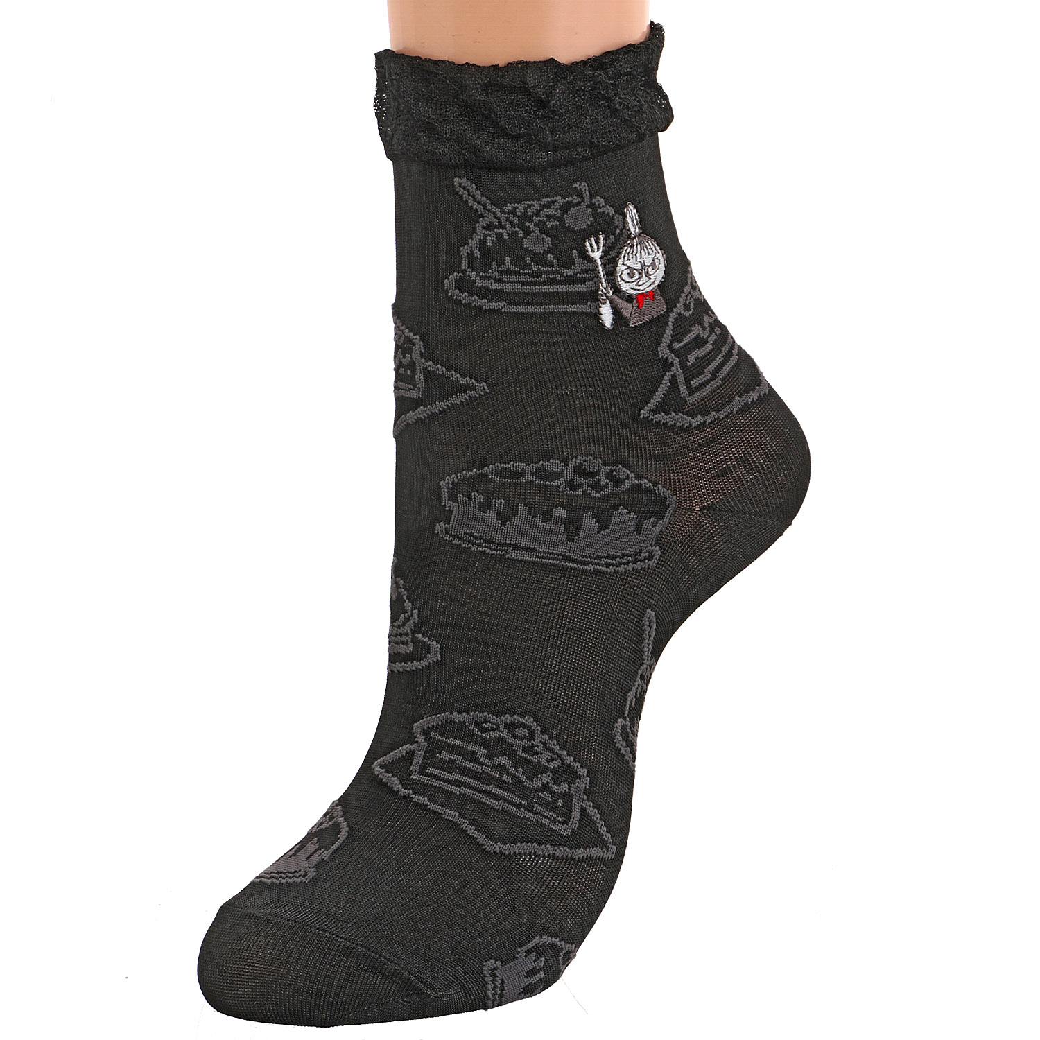 MOOMIN ロークルーソックス ケーキ柄 ミイ刺繍 - 画像3