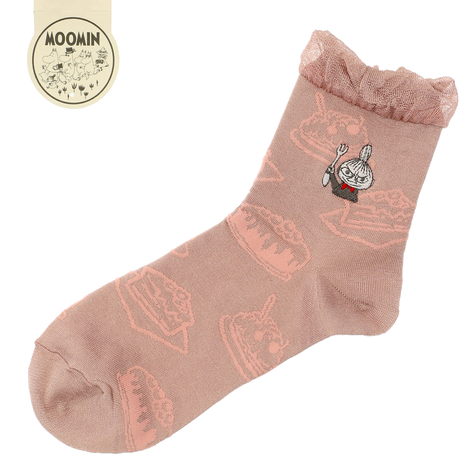 MOOMIN ロークルーソックス ケーキ柄 ミイ刺繍 - 画像6