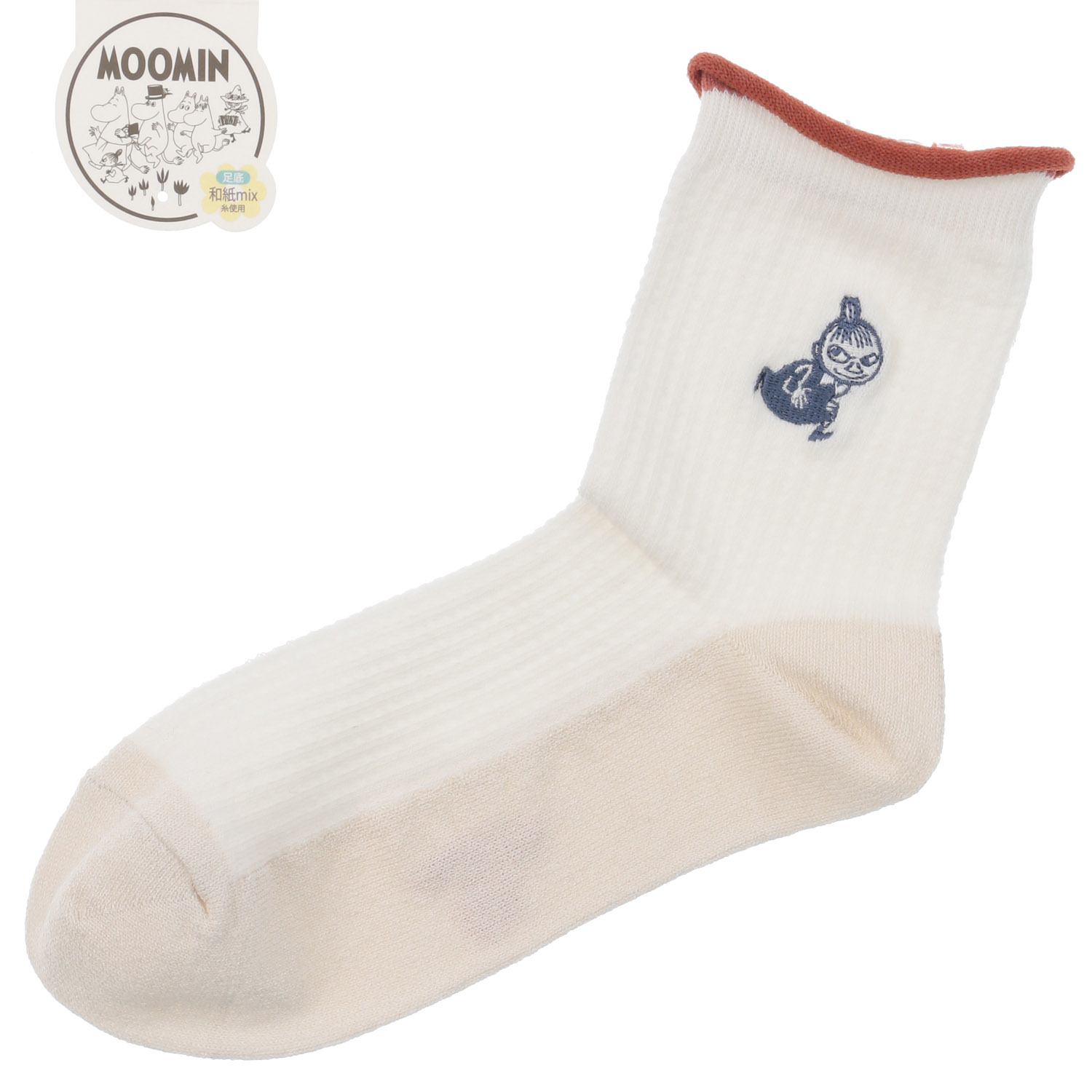 MOOMIN ロークルーソックス サーマル風ミイ刺繍 - 画像2