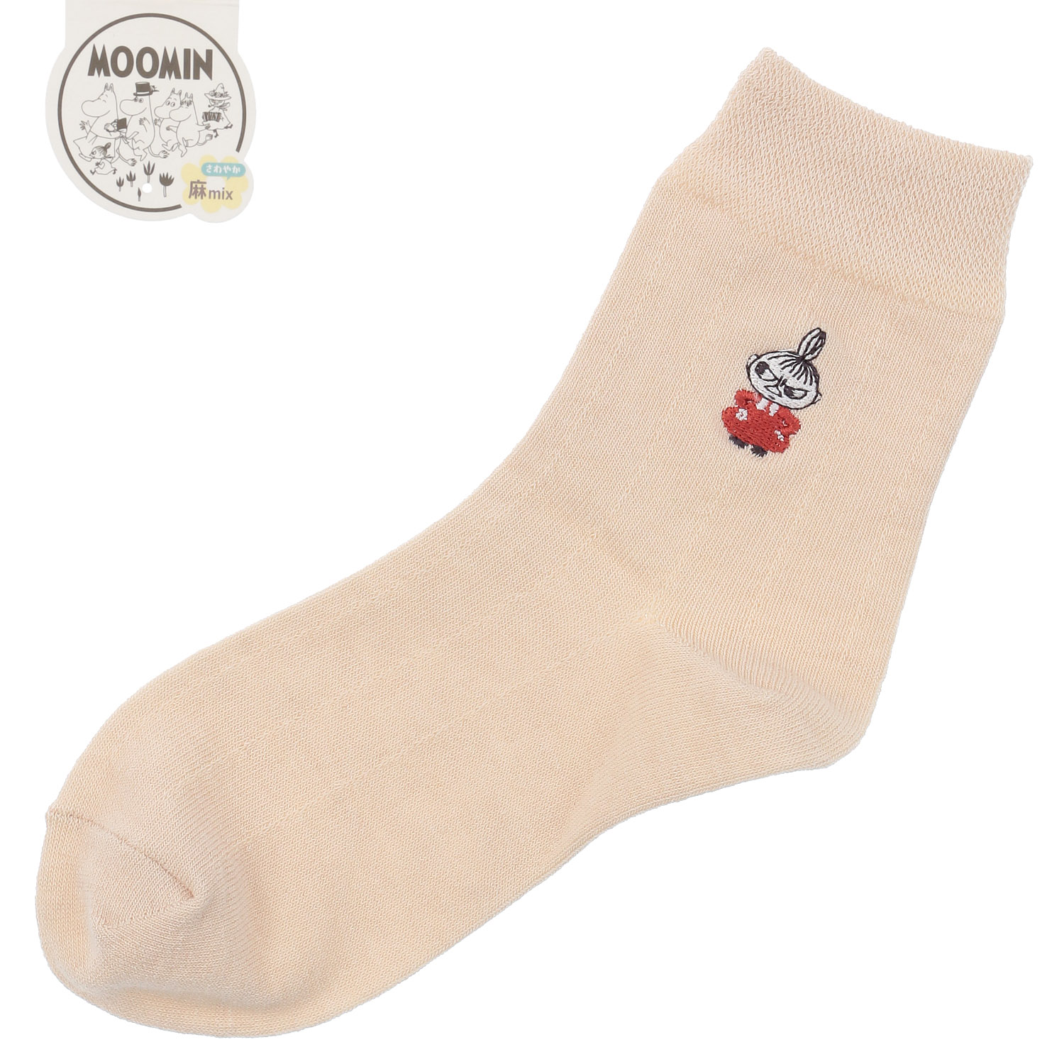 MOOMIN ロークルーソックス 麻入りタックストライプ - 画像4