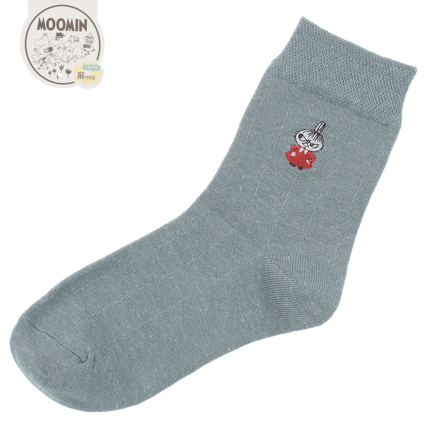 MOOMIN ロークルーソックス 麻入りタックストライプ - 画像5