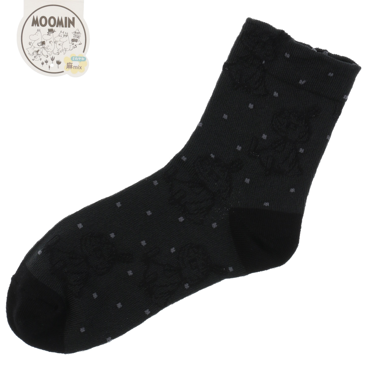 MOOMIN ロークルーソックス 逆スパミイドット - 画像2