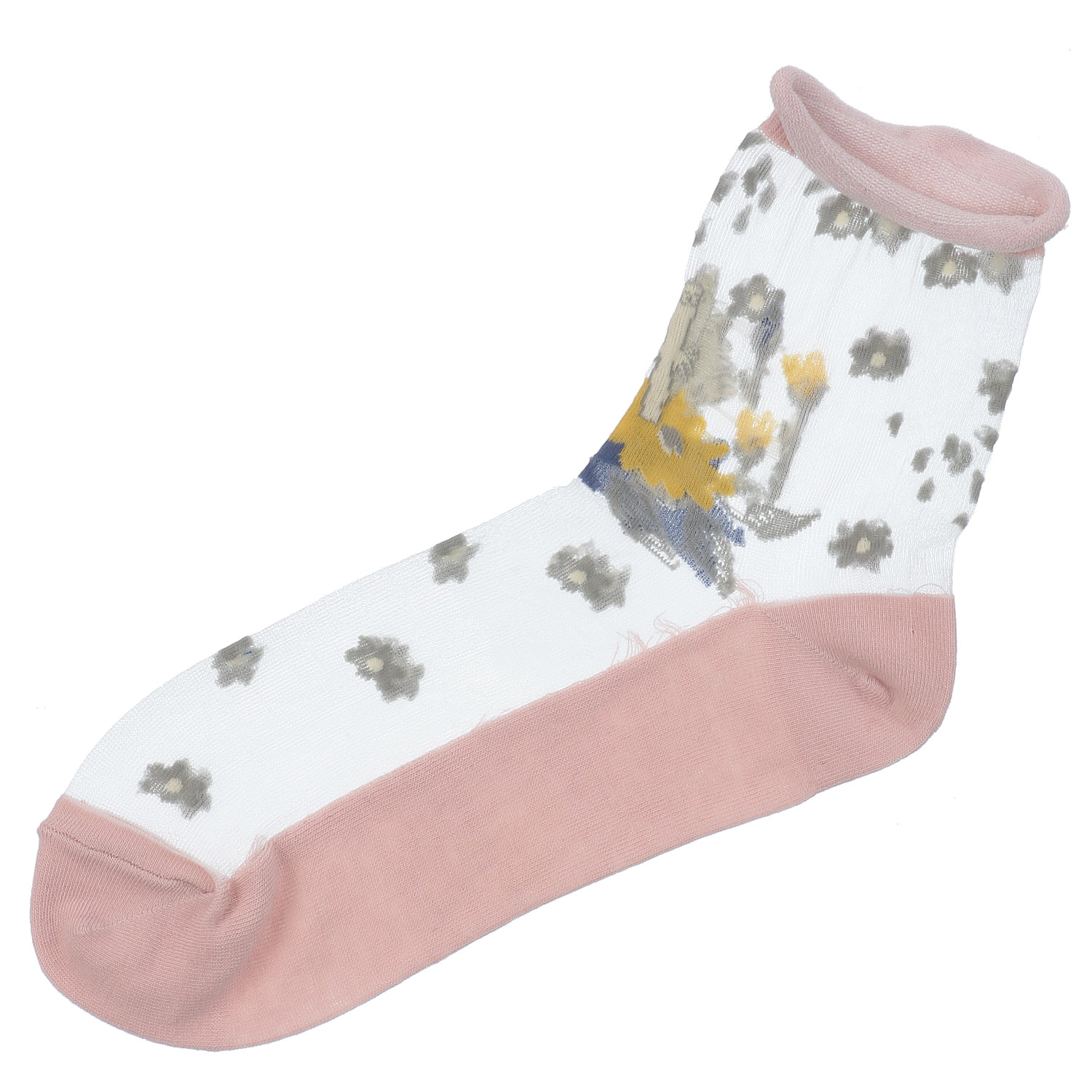 MOOMIN ロークルーソックス シースルー ニョロニョロと花 - 画像4