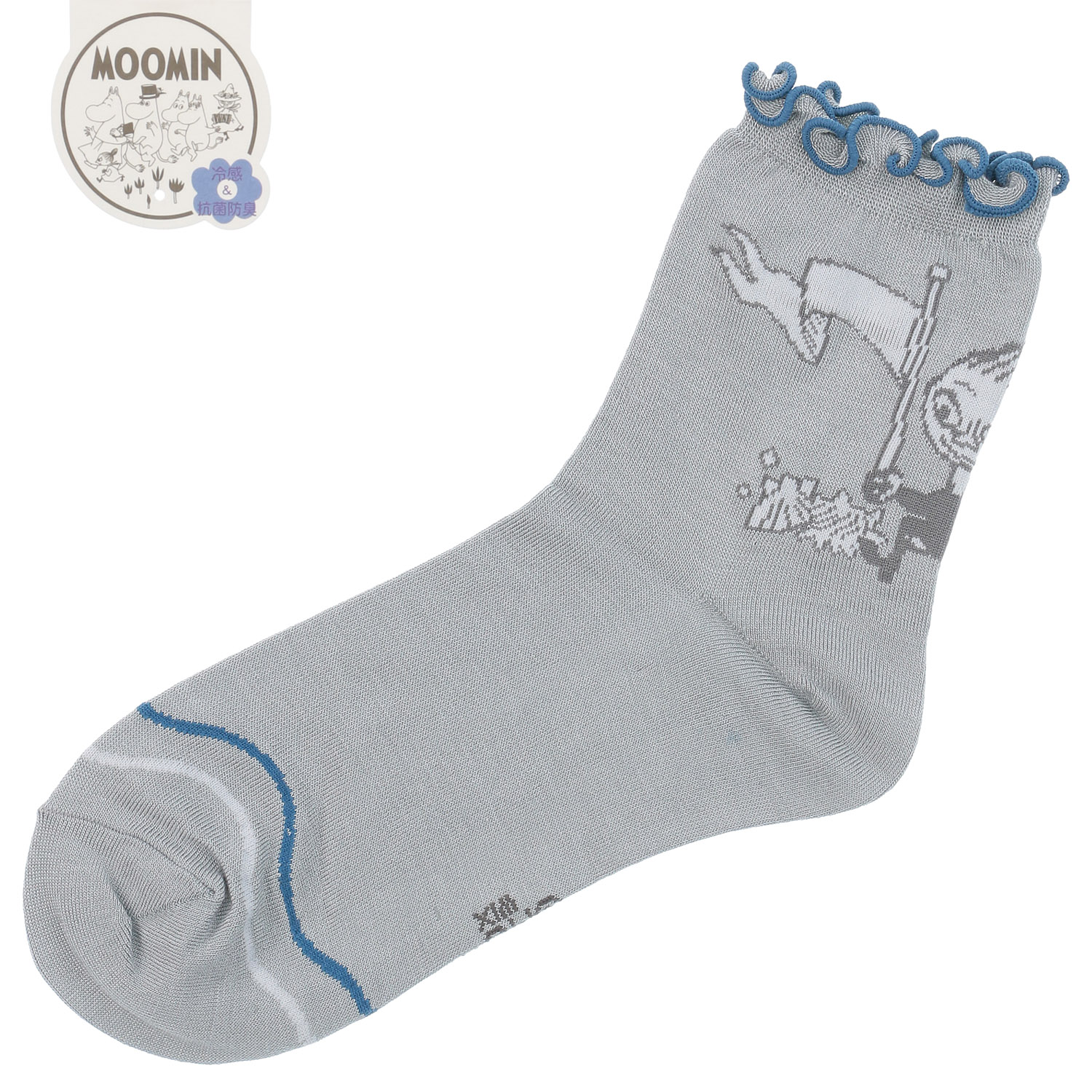 MOOMIN 冷感ロークルーソックス メロウフラッグミイ柄 - 画像7