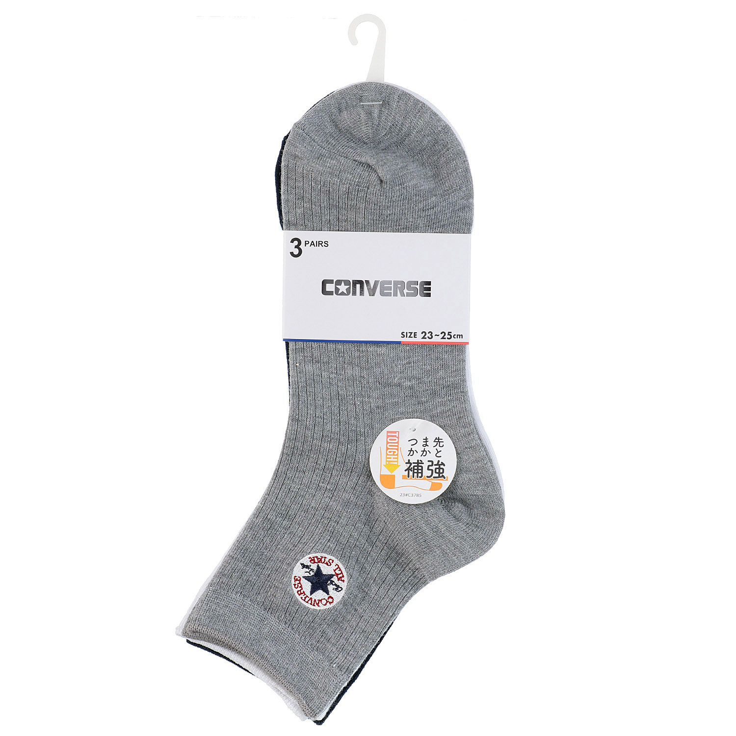CONVERSE 3Pクルー丈ソックス 刺繍 - 画像3
