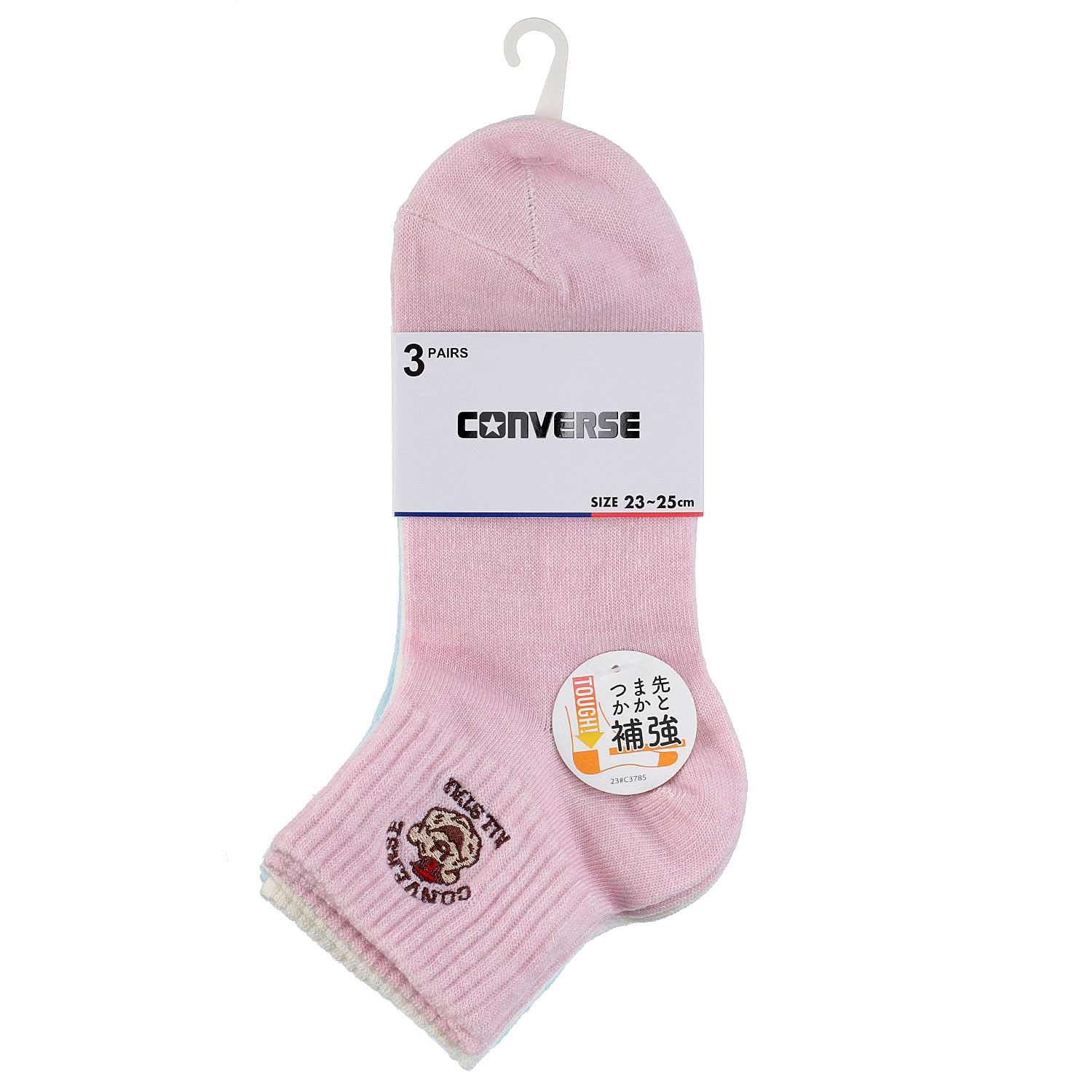 CONVERSE 3Pショート丈ソックス ベア刺繍 - 画像3