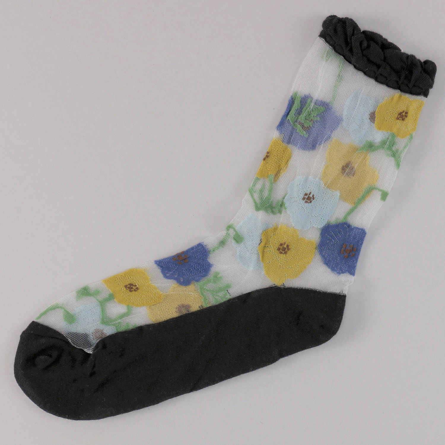 プティパ クルー丈 シースルーソックス ポピ－ 足底綿 - 画像2