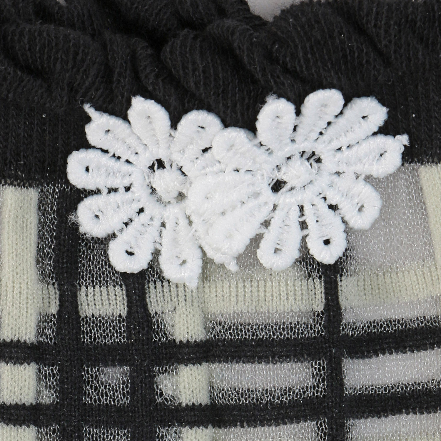 プティパ クルー丈 シースルーソックス お花付き 足底綿【在庫限り】 - 画像3