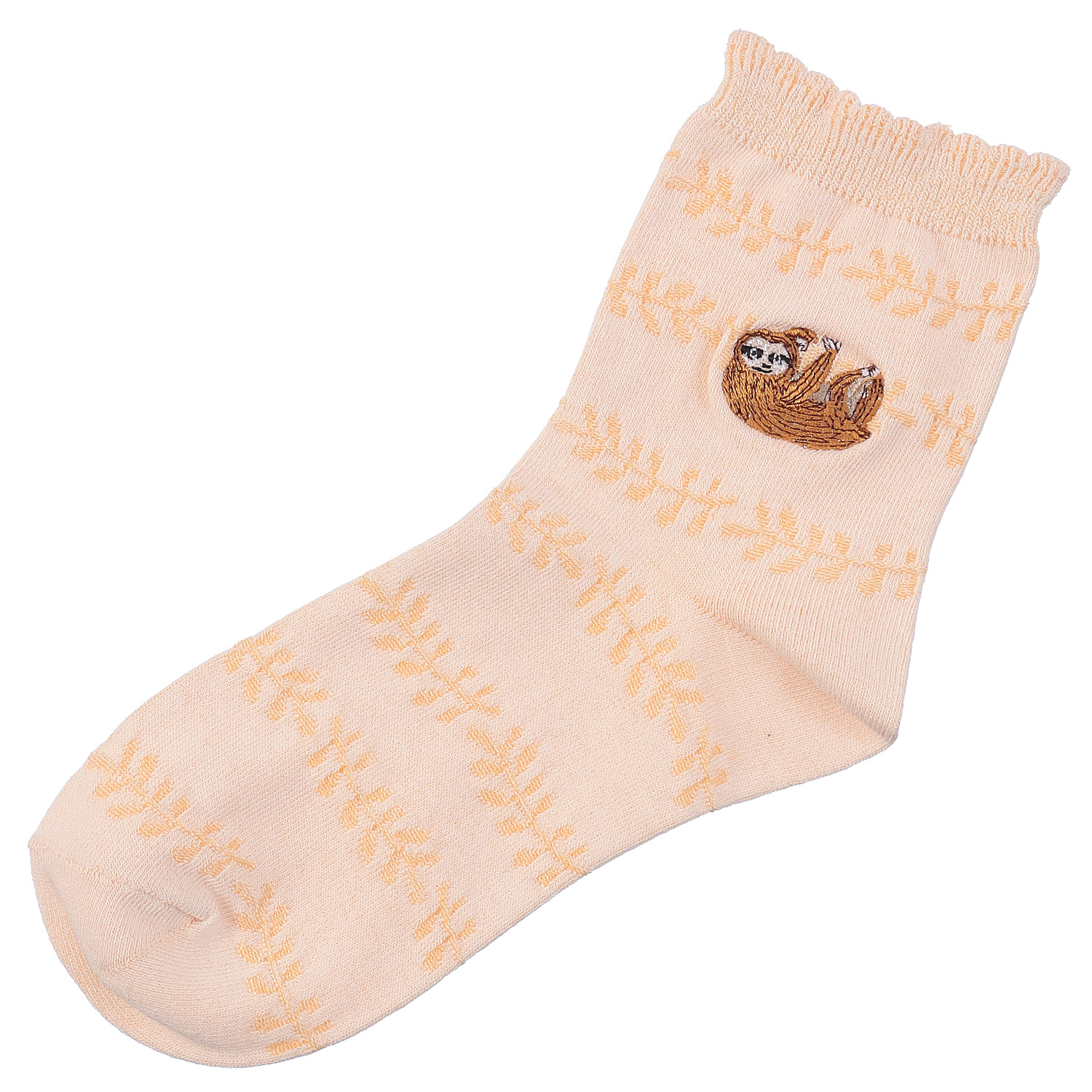 プティパ×emoemo ロークルー丈 リーフ＋ナマケモノ刺繍【在庫限り】 - 画像6