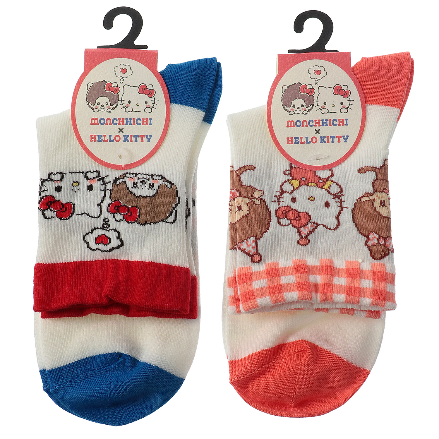 モンチッチ×キティ  クルー丈 靴下 - 画像1