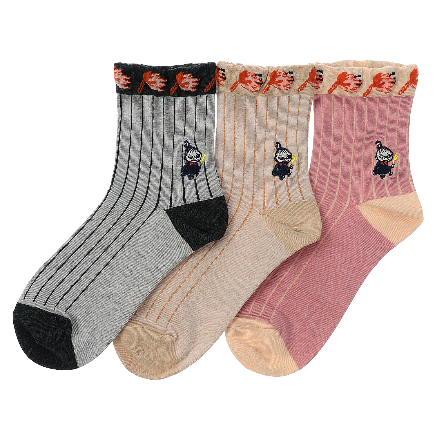 MOOMIN ミイフェア ロークルー丈 ストライプ ミイ刺繍【在庫限り】