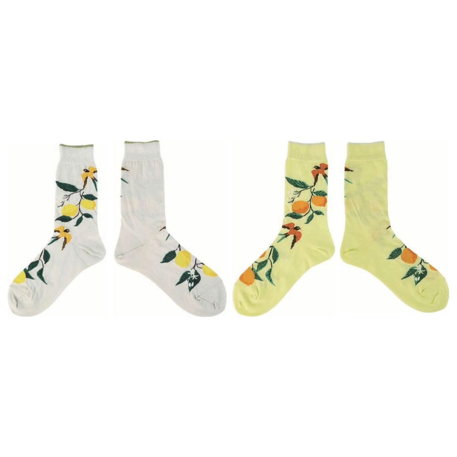 andeotte ハイゲージクルーソックス LEMON