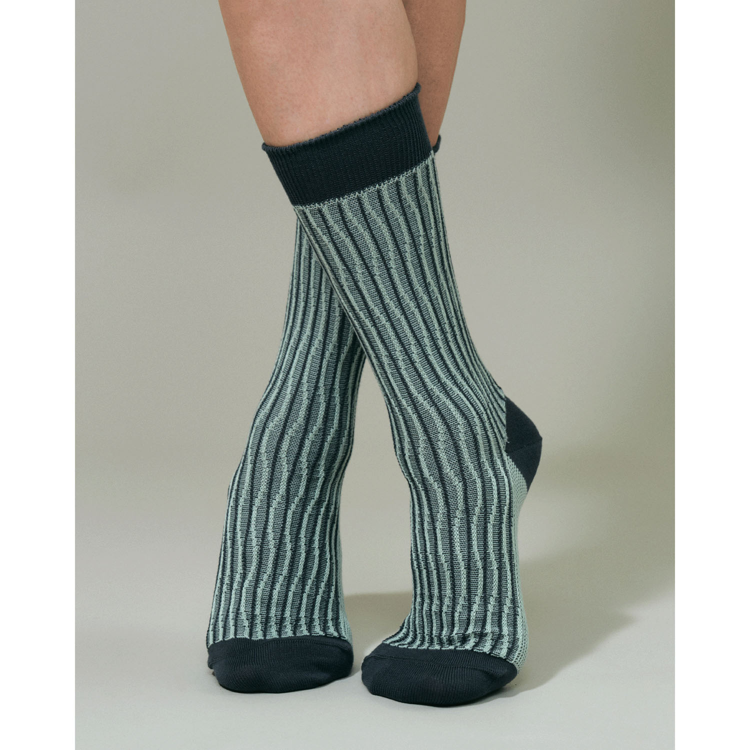 ＋SOCKS ジャガドリブ クルーソックス - 画像1