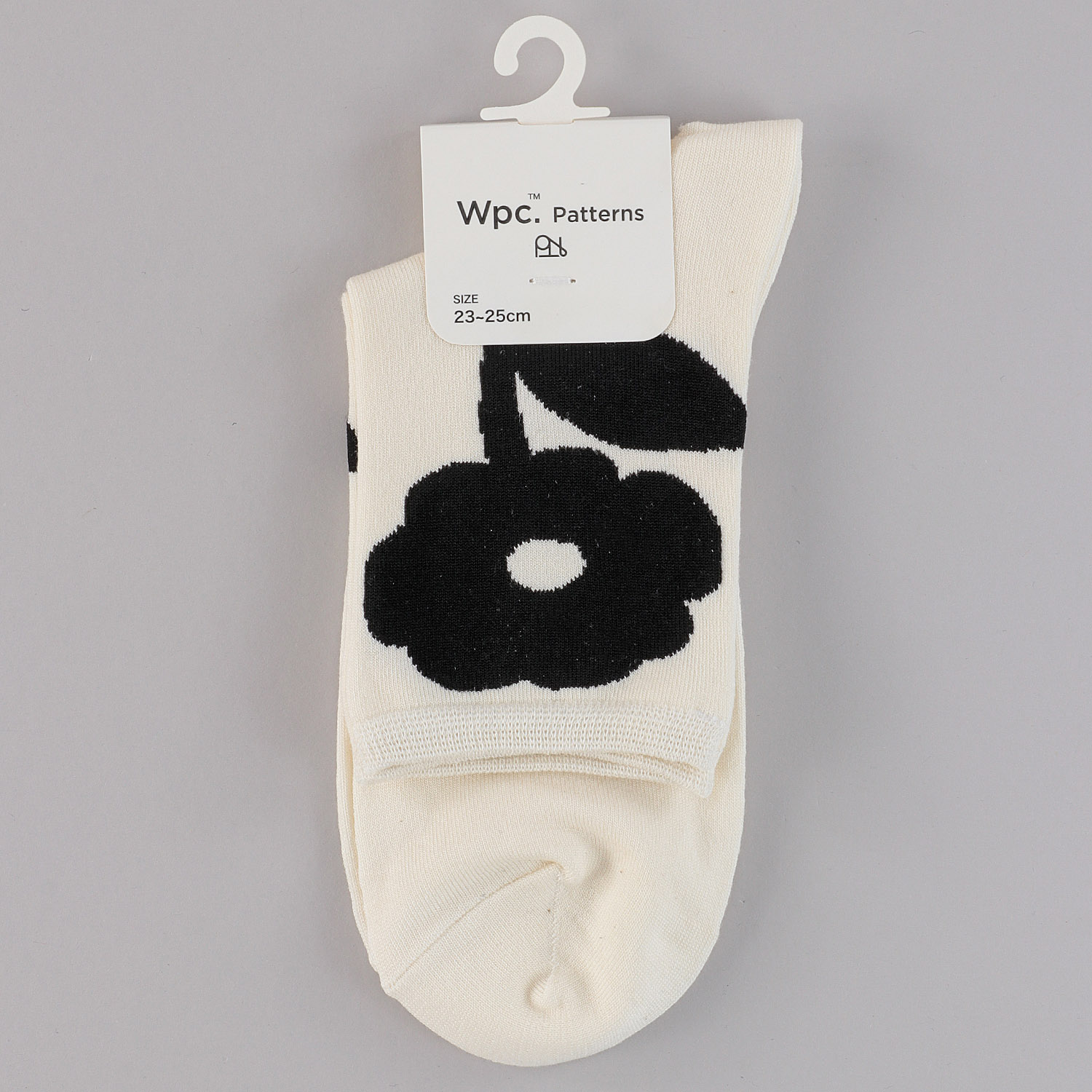Wpc．Patterns クルー丈ソックス ピオニ柄 吸水速乾 - 画像3
