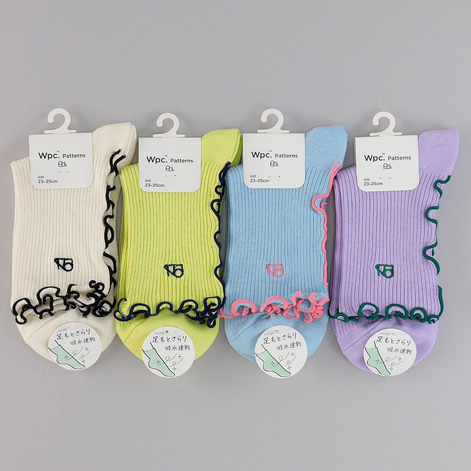 Wpc．Patterns クルー丈ソックス メロウ  吸水速乾