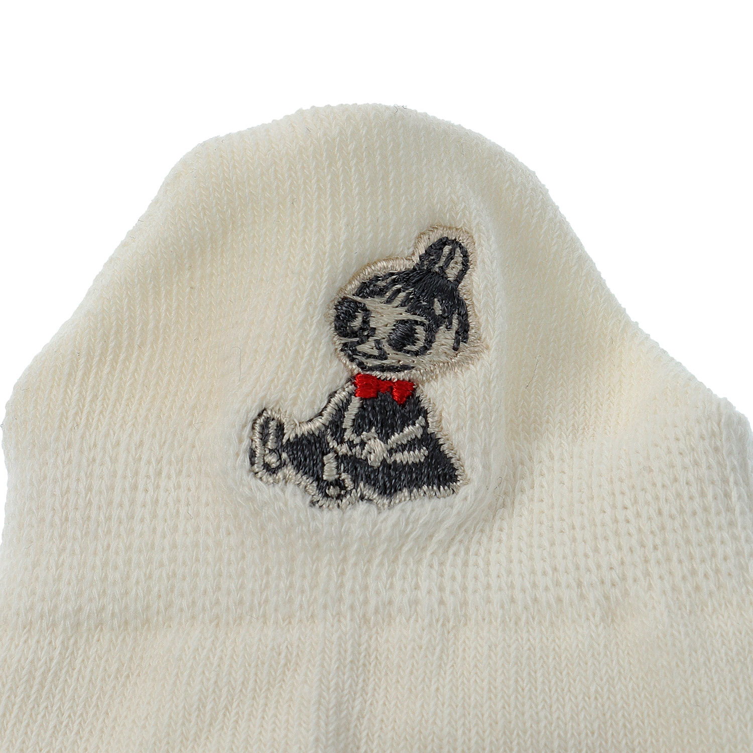 MOOMIN スニーカー丈ソックス 足底紙糸 踵モノトーンミイ刺繍【在庫限り】 - 画像5
