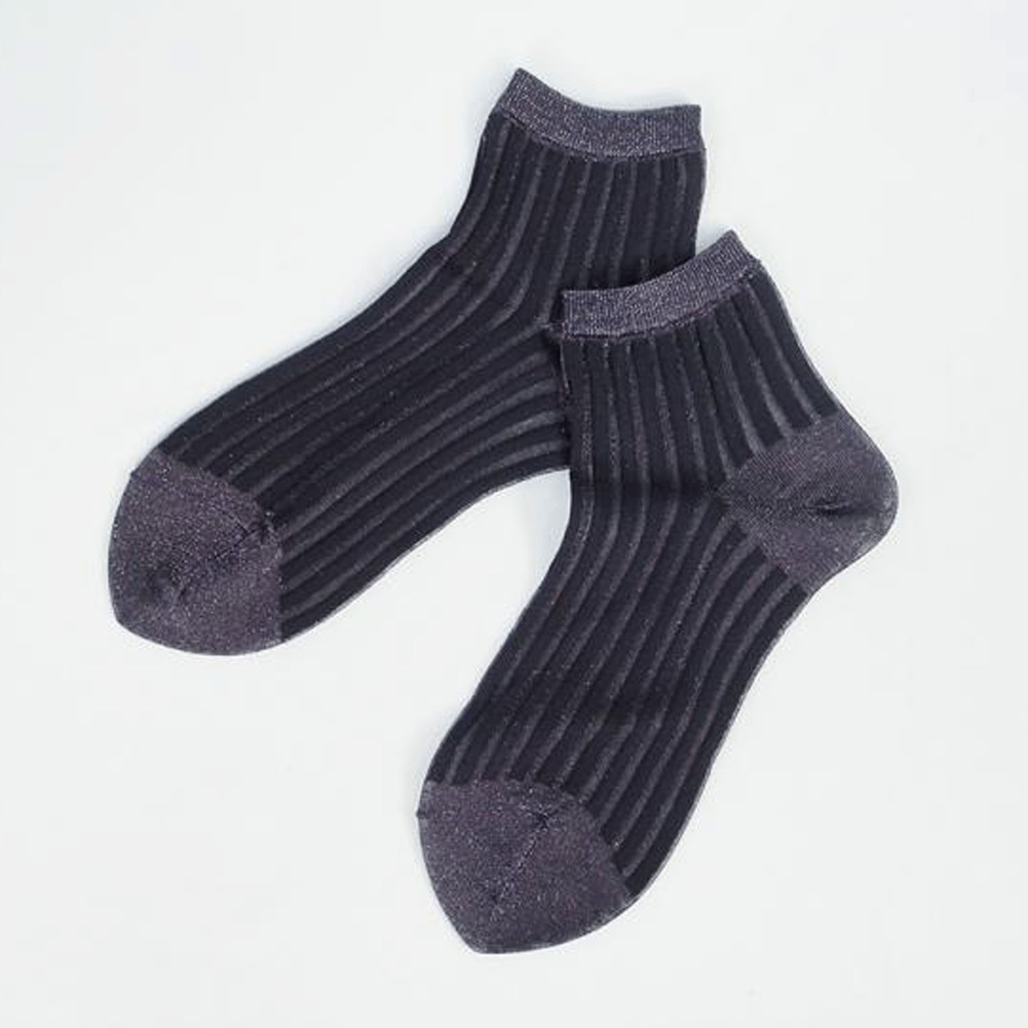 andeotte シースルーストライプラメソックス ショート丈【在庫限り】 - 画像5