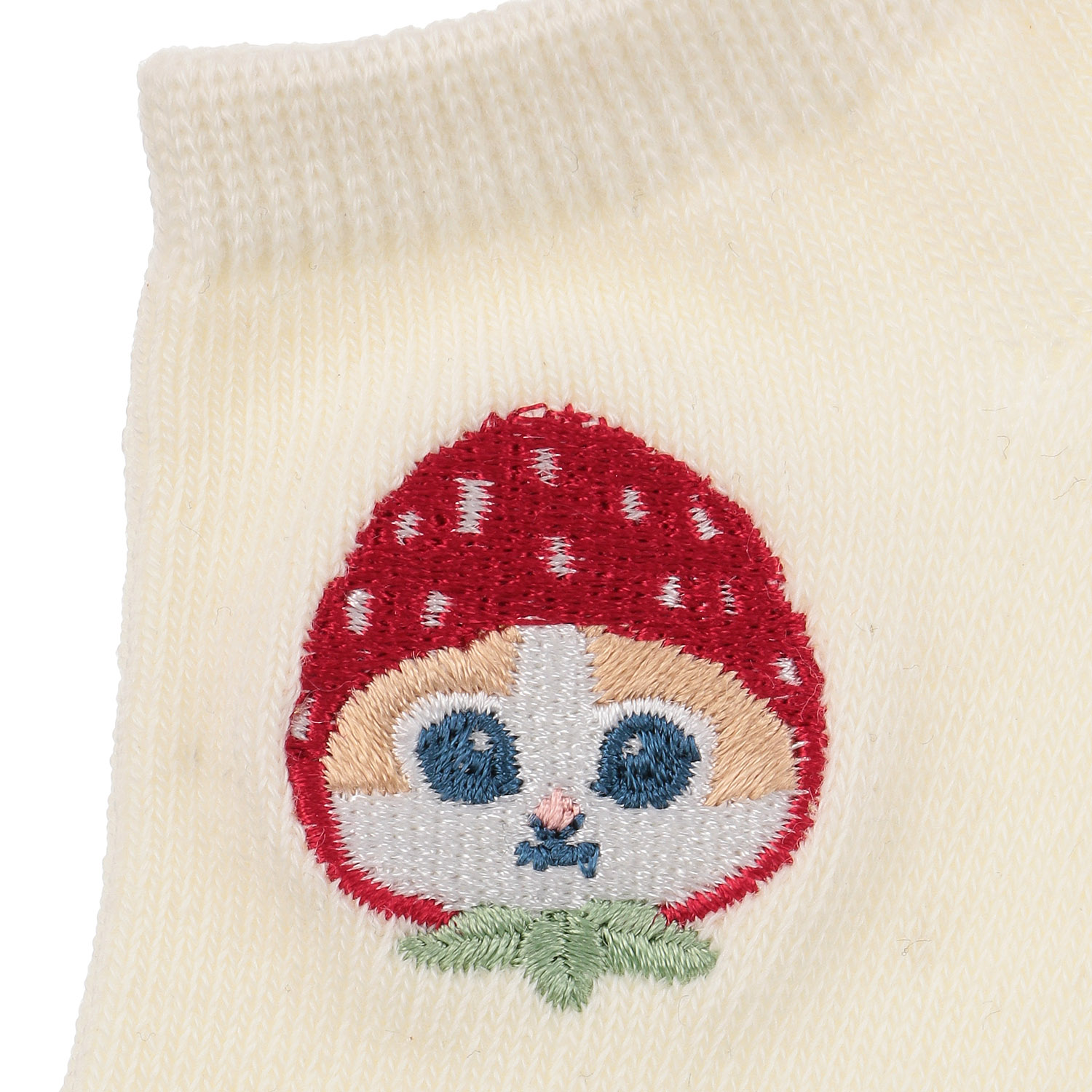 【再入荷】スニーカー丈ソックス モフサンド（苺にゃん刺繍柄）【在庫限り】 - 画像3