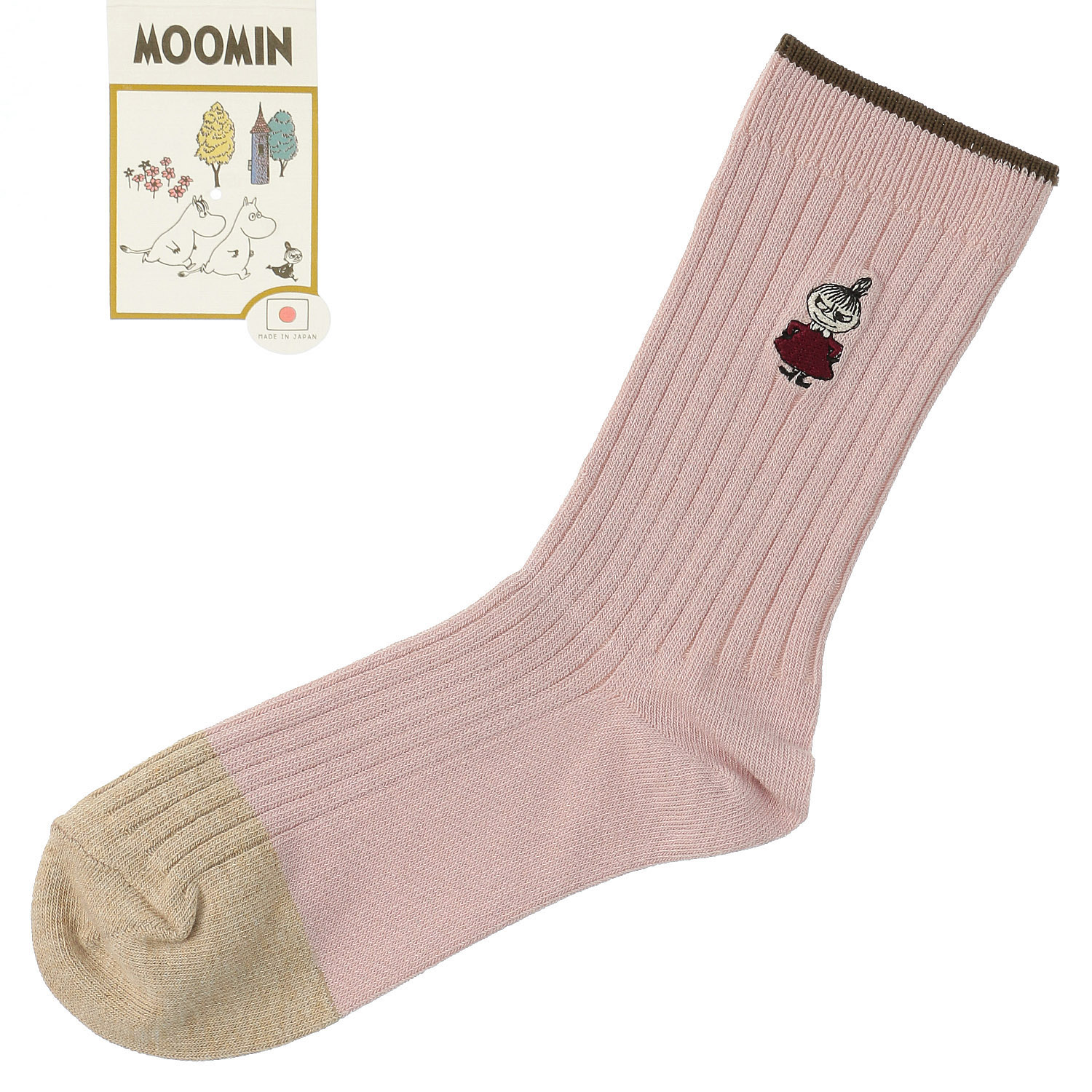 【ネイビーのみ】日本製MOOMINクルーソックス オーガニックコットンリブ切替ミイ【在庫限り】 - 画像6