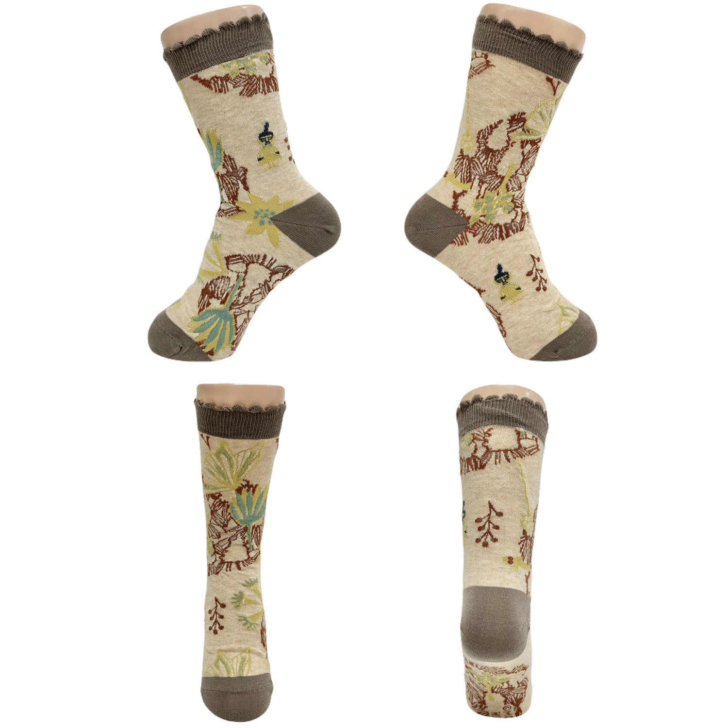 日本製MOOMINクルーソックス オーガニックコットン花のポルカ【在庫限り】 - 画像3