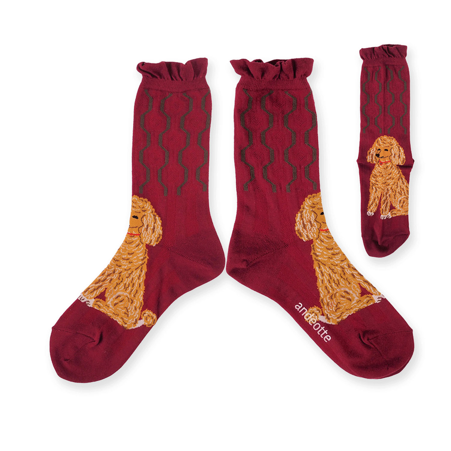 andeotte ハイゲージクルーソックス DOG【在庫限り】 - 画像2